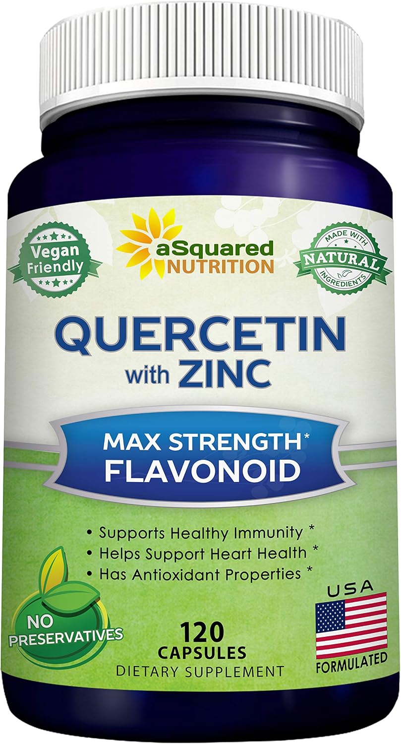 Quercetin with Zinc Supplement - 1000mg Per Serving - 120 Capsules