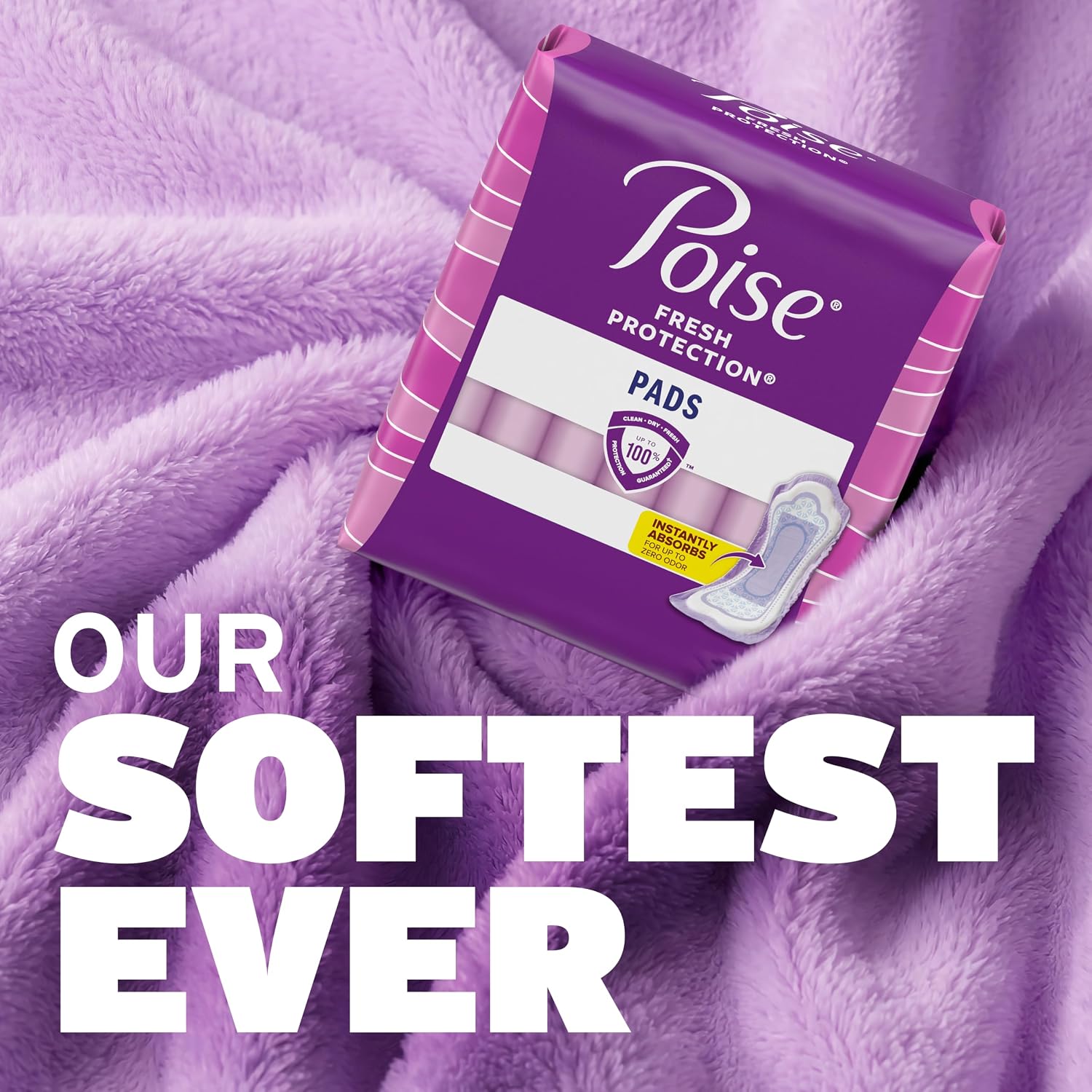 Poise Incontinence & Postpartum Pads for Bladder Leaks, 5 Drop Maximum Absorbency, Regular Length, 96 Count, Packaging May Vary