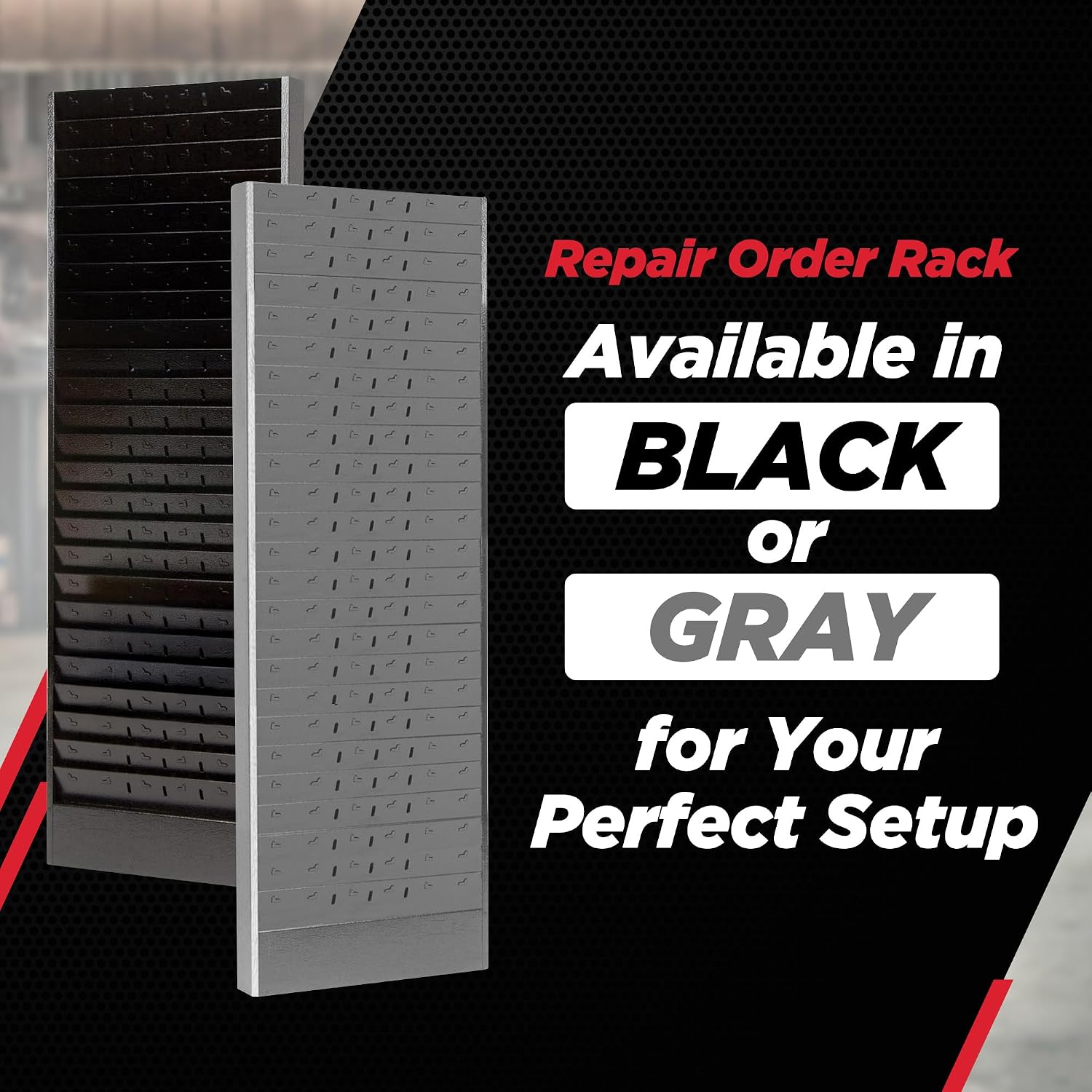 CHAMP Repair Order Rack, 18-Pocket Wall Mount Organizer, Gray