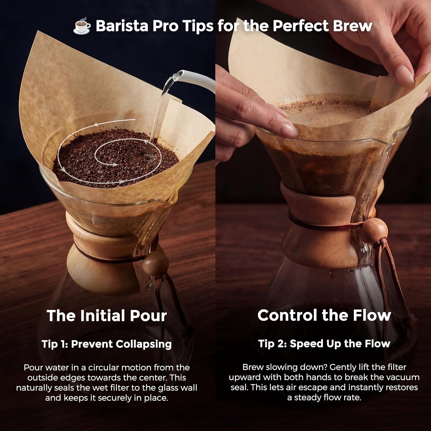 AGOGO Pour Over Coffee Maker Set, 34oz Classic Style, 304 Stainless Filter | Barista kit for home kitchen, Cafe, Camping & Office; 20oz-40oz Classic, Slim, Diamond styles; Includes brush & towel.