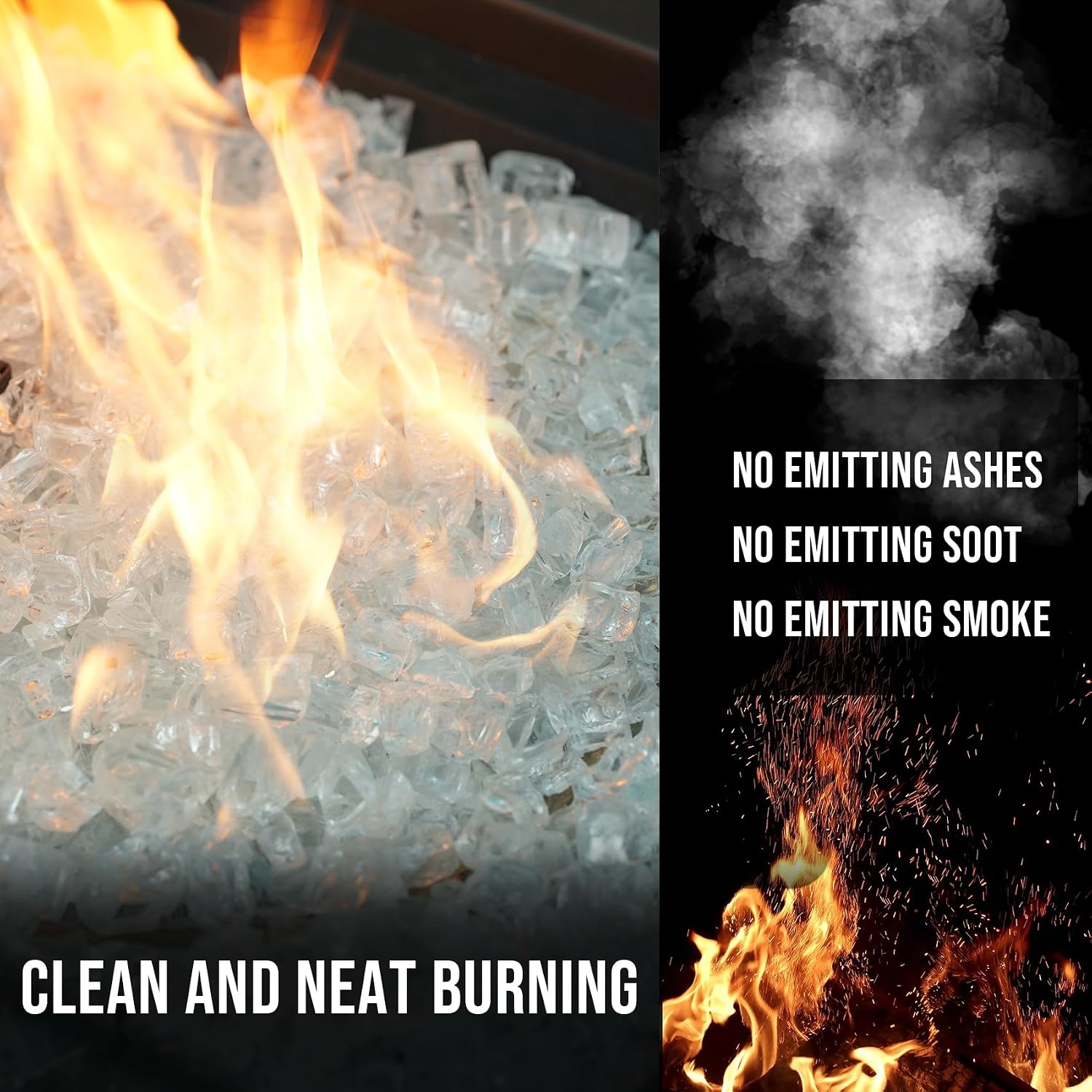 Skyflame 1/4" Pacific Blue Regular Fire Glass for Fire Pit Fireplace