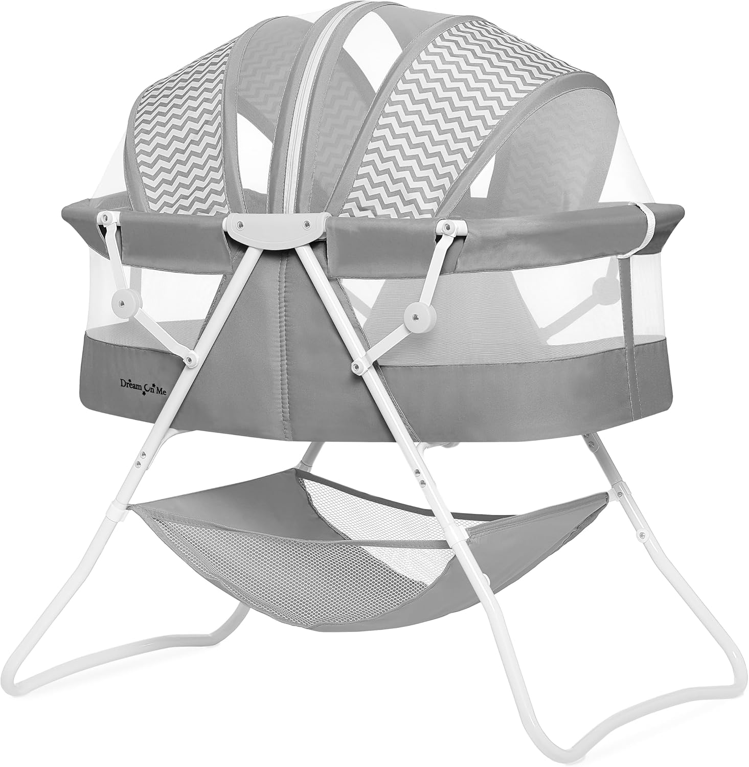 Dream On Me Karley Bassinet in Grey and Pink