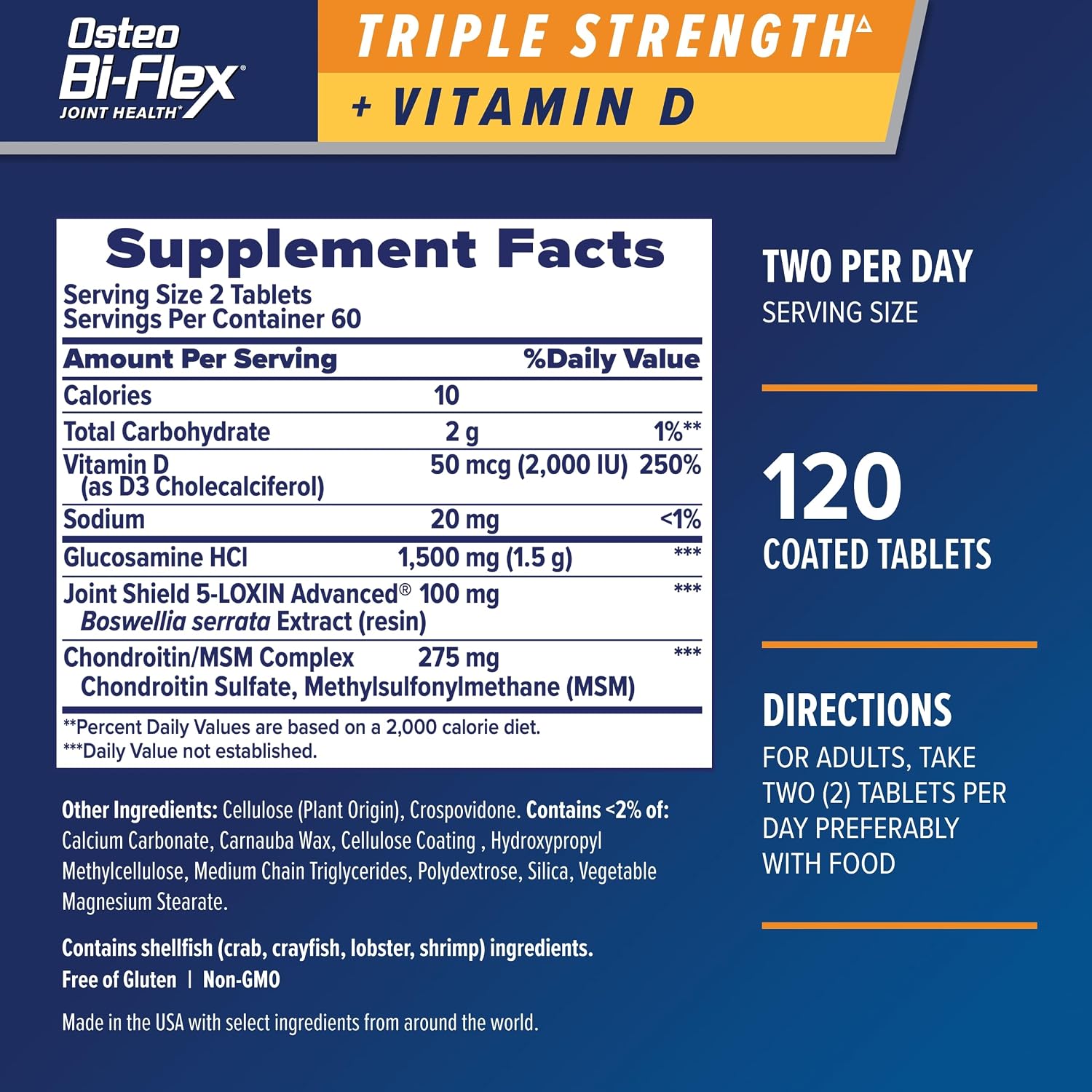 Osteo Bi-Flex Triple Strength Glucosamine Chondroitin Supplement | With Vitamin D, Improve Joint Function, Support Bone Health, 80 Coated Tablets