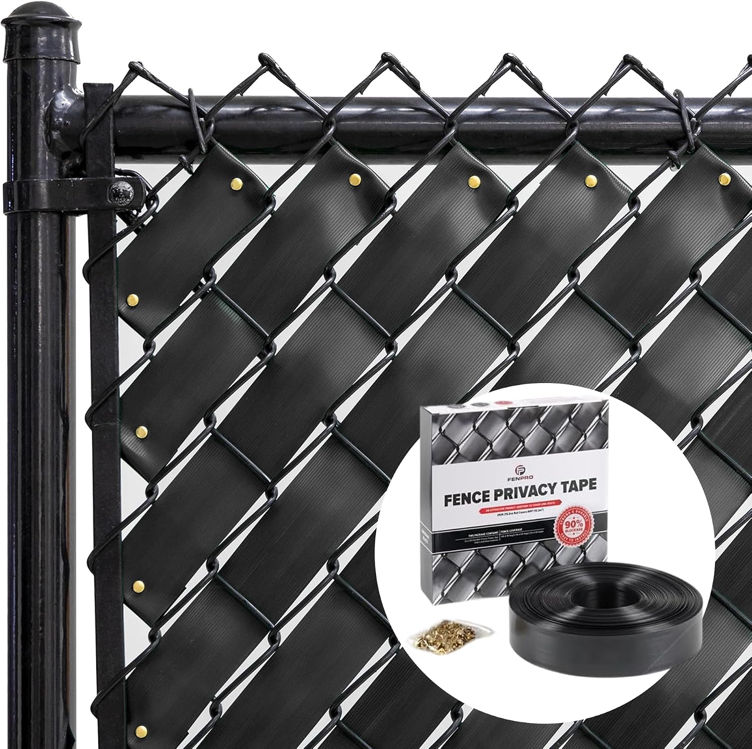 Chain Link Fence Privacy Tape 250 ft (40 SqFt) (Arctic White) | Gardening, Outdoor Wall, Balcony, Patio, Yard, Injury Prevention, Safety Fence Cover for Dog, Other Pet Hedge Slats