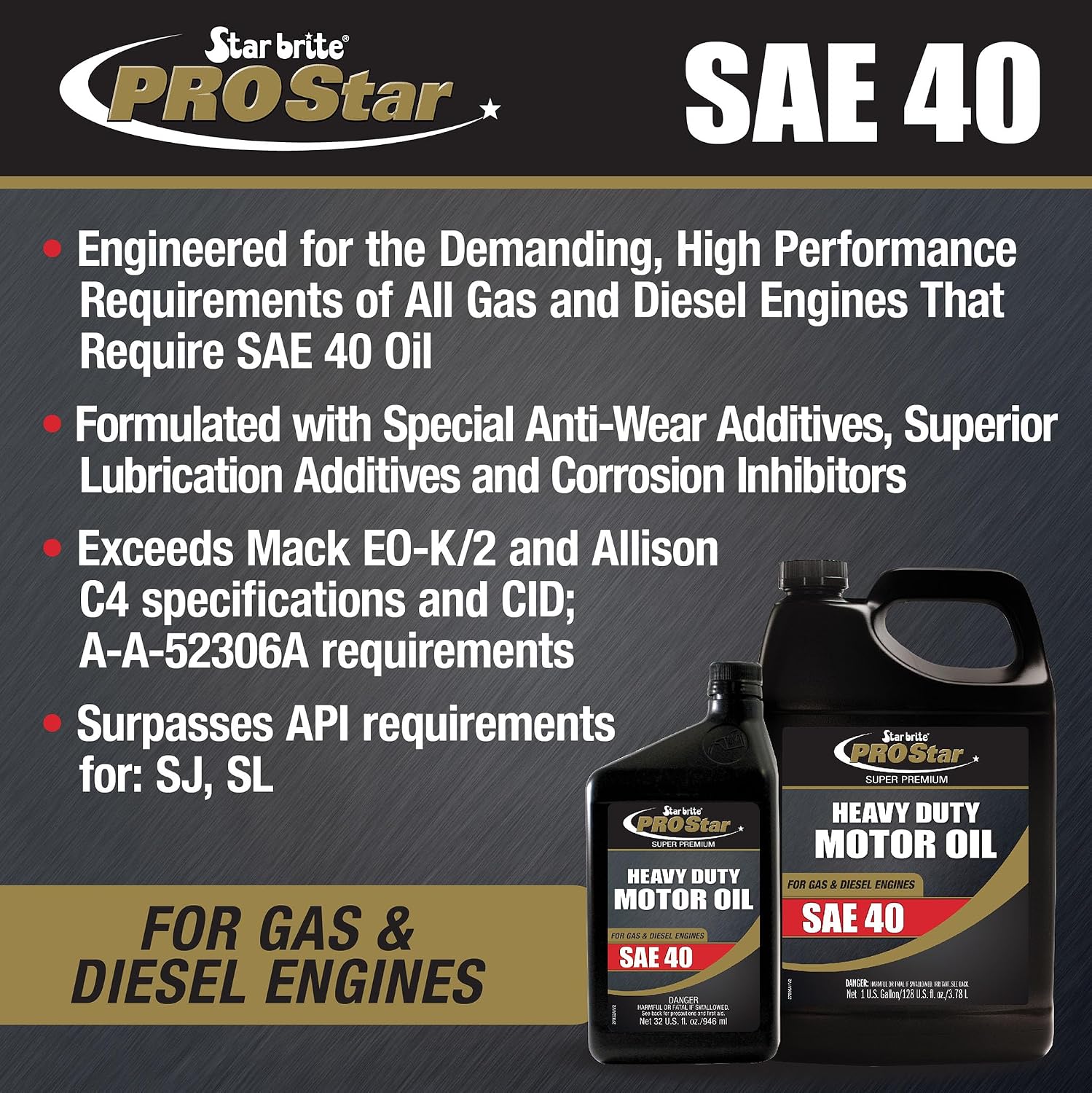 STAR BRITE Pro Star Super Premium Heavy Duty Motor Oil 15W-40