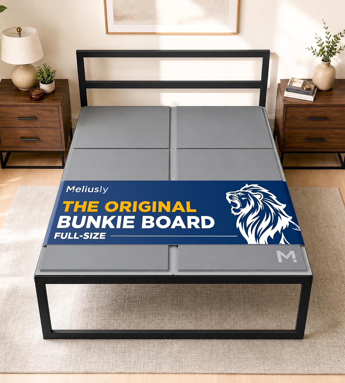 Original Bunkie Board Full Size (54x75) - Under Bed Support | Non-Slip Breathable Bed Support Board for Slatted Bed Frame, Anti-Sag, Noise Minimizing Moisture Resistant Bed Board