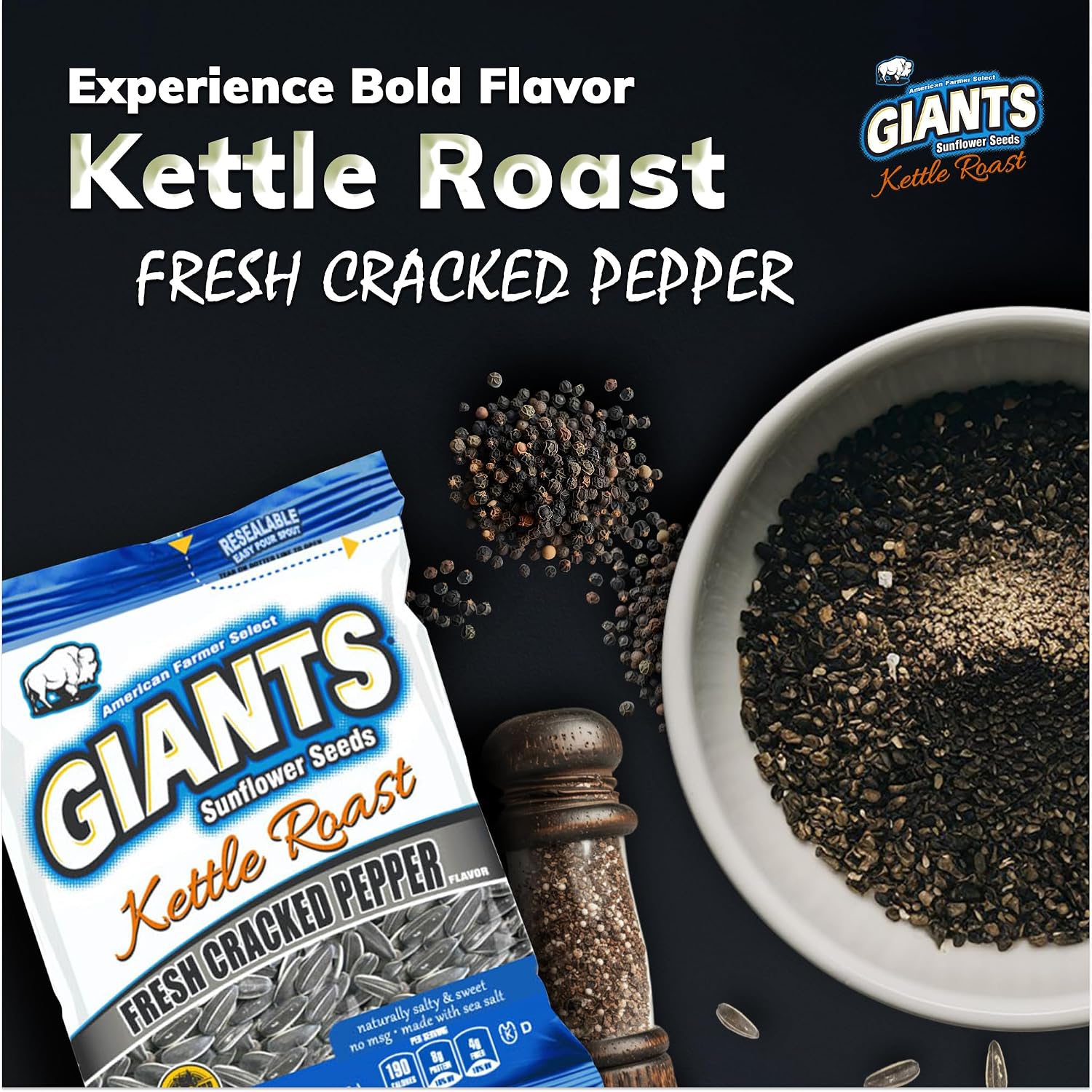 GIANTS Original Sunflower Seeds - Sunflower Seeds to Eat, Sunflower Seeds Bulk, Lightly Salted Sunflower Seeds for Eating, High Protein Snack - 5.75 oz Resealable Bags (Case of 12)