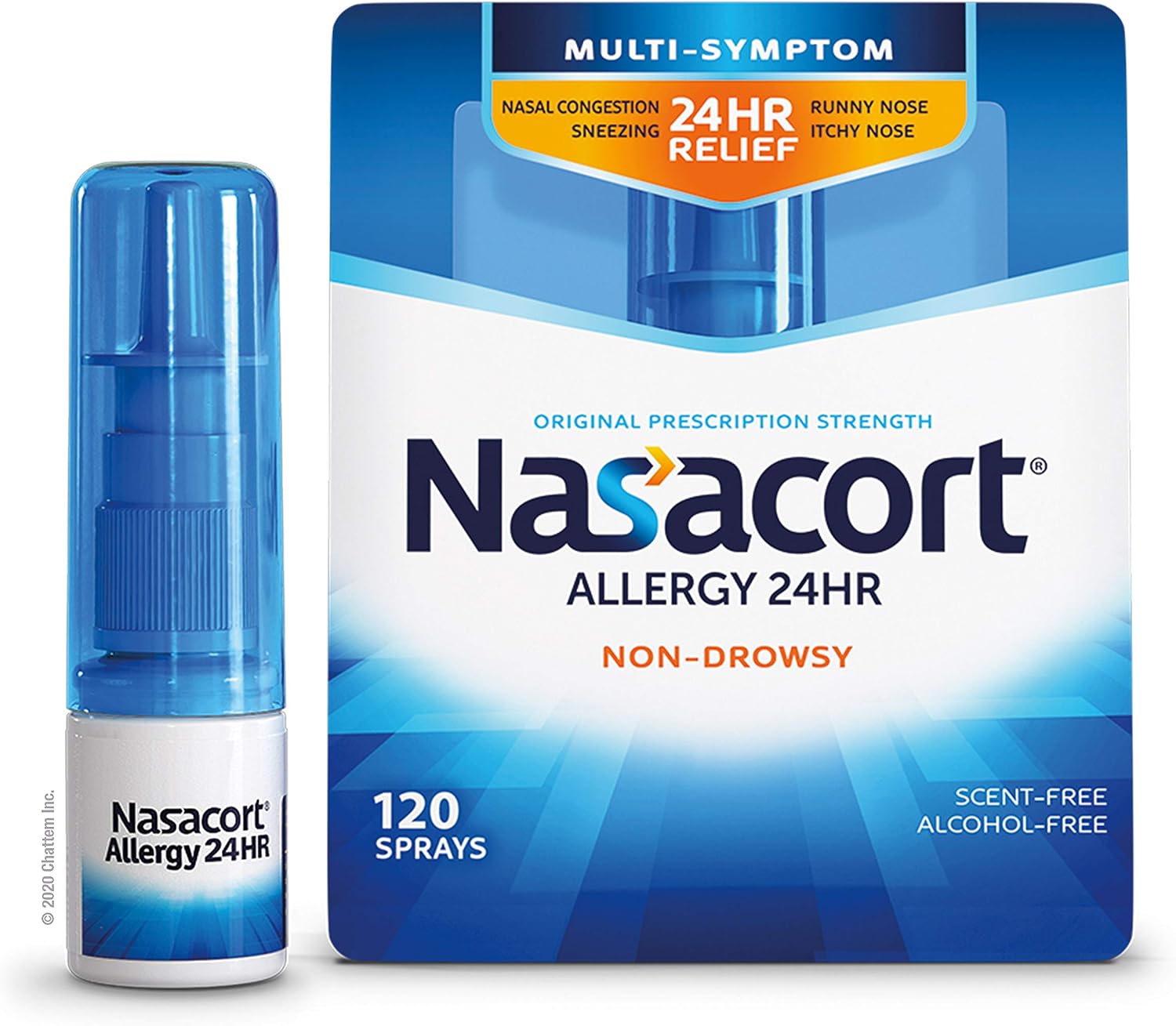 Nasacort 24HR Allergy Nasal Spray for Adults, Non-drowsy & Alcohol Free, 150 Spray Pack