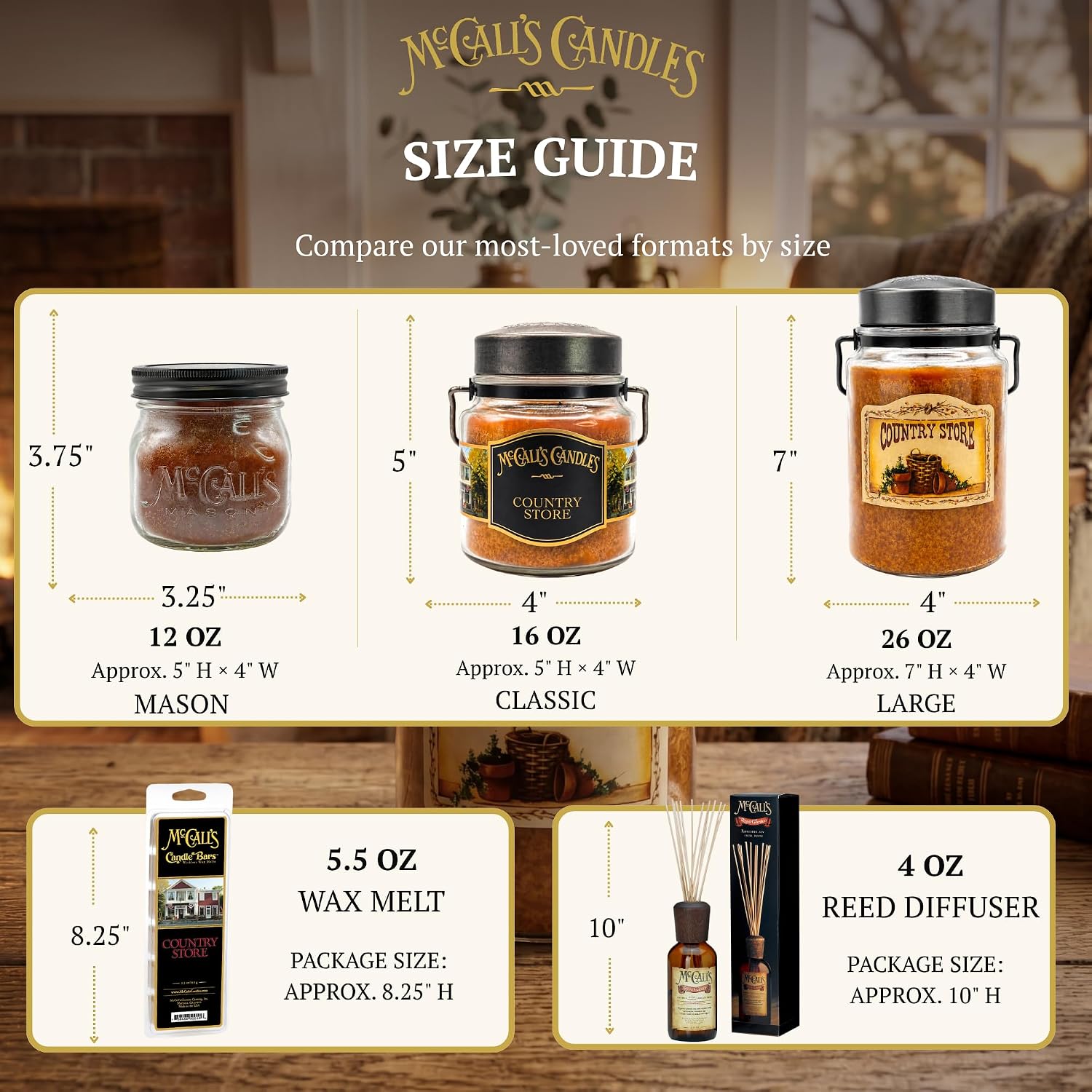 McCall’s Candles | Hot Buttered Rum | 26 oz Scented Candle | USA-Poured | Vintage Rustic Jar with Carrying Handle | Warm Buttery Spiced Rum Fragrance