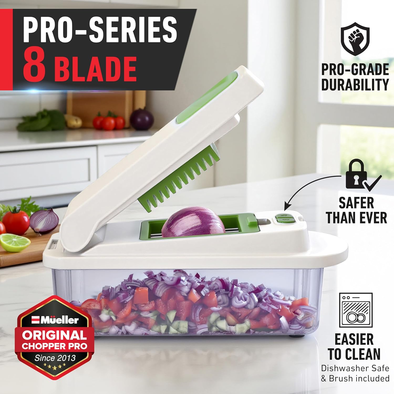 Mueller The Real Original Pro Vegetable Chopper & Mandoline Slicer, 10-in-1