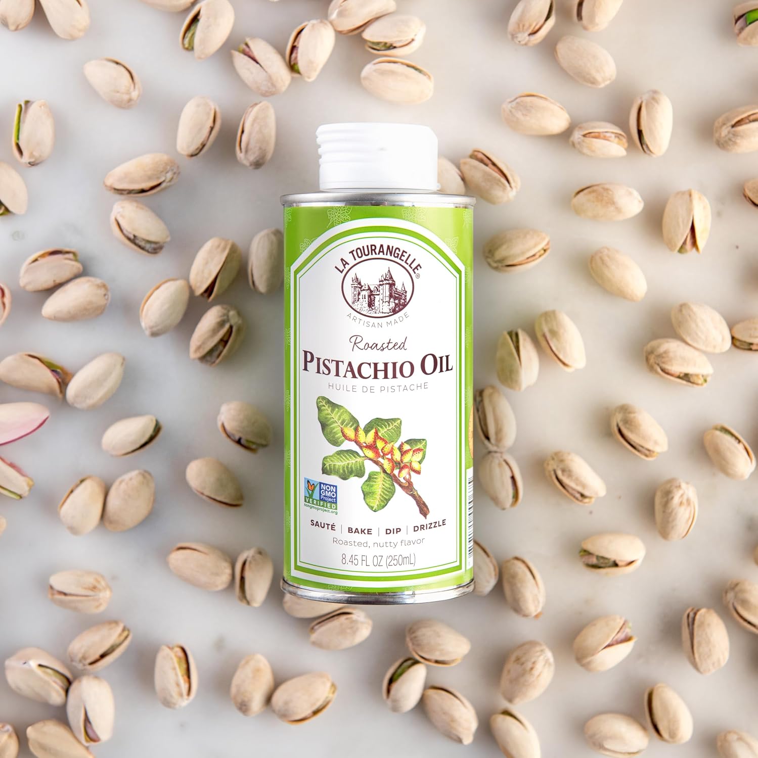 La Tourangelle Toasted Pumpkin Seed Oil, for Cooking, Dressings, 8.45 fl oz | Made Using Traditional Styrian Techniques, Great for Pastas and Spreads, Health and Beauty Oil, Gluten Free, Non-GMO
