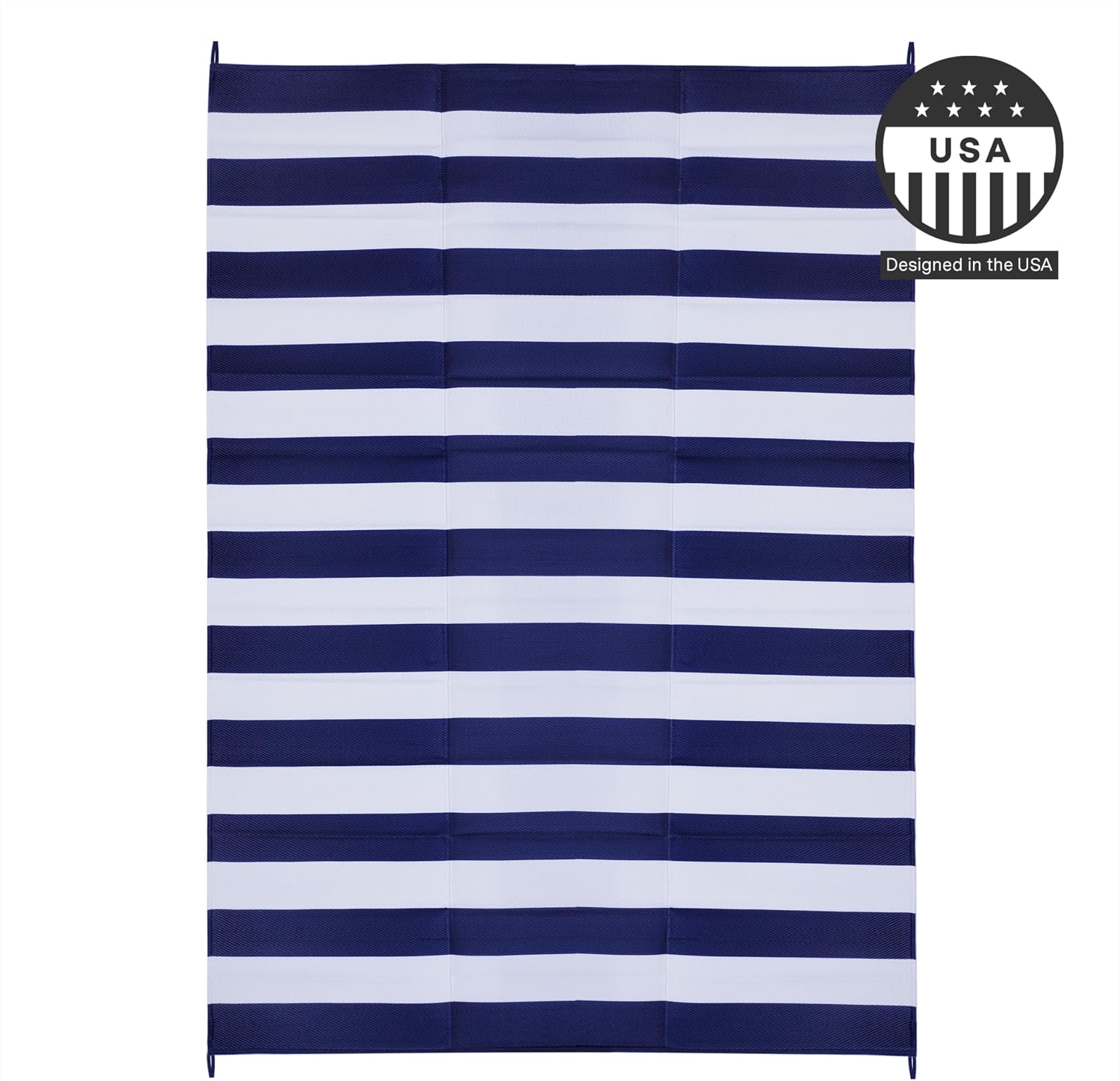 FH Home Outdoor Camping Rug - Waterproof, Fade Resistant, Reversible - Premium Recycled Plastic - Striped - Large Patio, Deck, Sunroom
