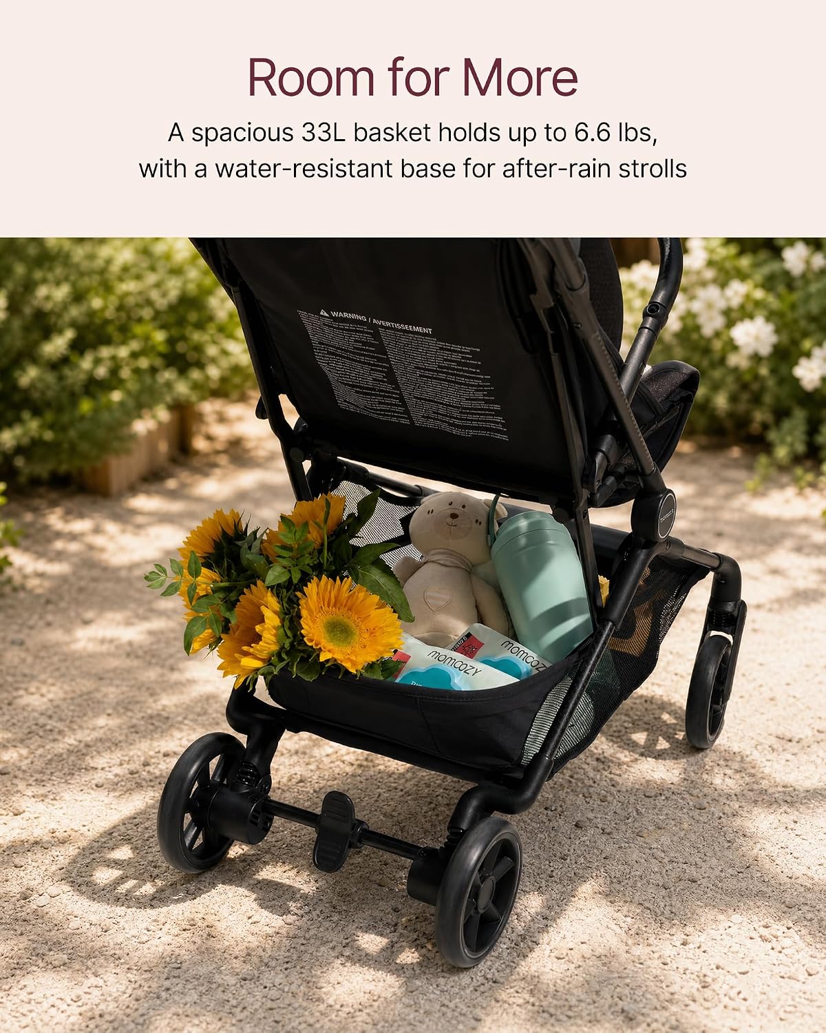 Momcozy TuckGo Ultra-Compact Travel Stroller for Toddlers, Carry-On Ready | Reclining Seat with UPF 50+ Canopy, Adjustable Leg Rest, 33 L Storage and Travel Bag Included