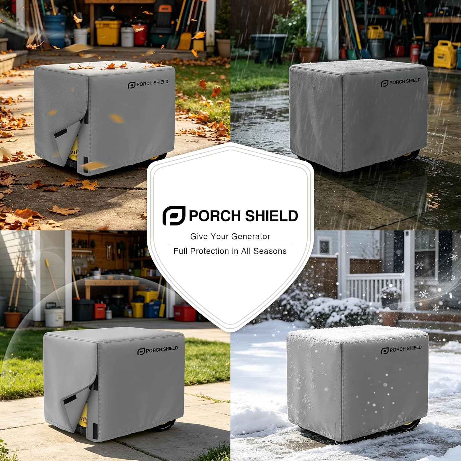 Porch Shield Waterproof Universal Generator Cover 32 x 24 x 24 inch - for Most Generators 5000-10000 Watt, Black