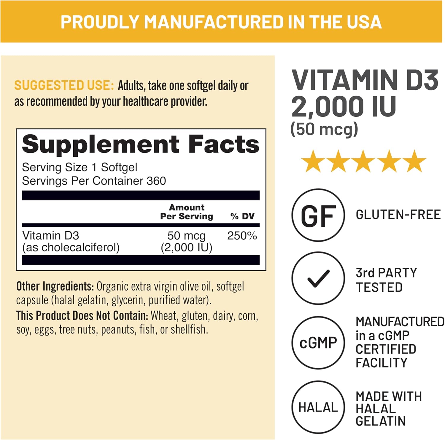 NatureWise Vitamin D3 5000IU Supplement, Immune Support, 360 Mini Softgels