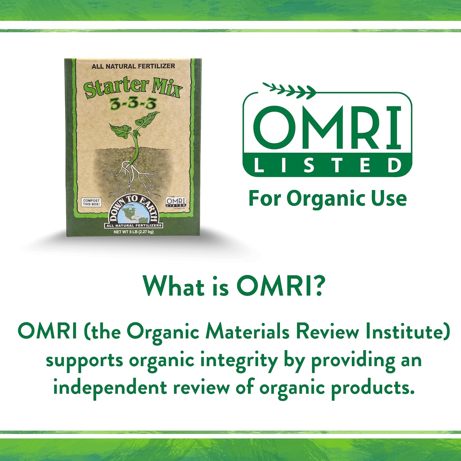 Down To Earth All Natural Fertilizers Organic Starter Mix - 3-3-3, 1 lb | Plant Food for Starts, Transplants, New Gardens, Containers