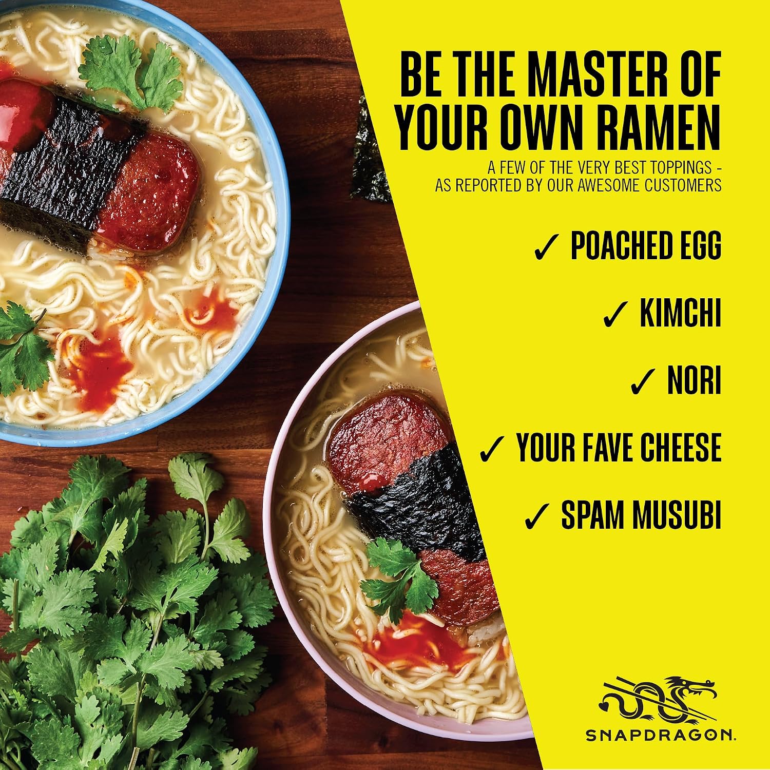 Snapdragon Miso Ramen Cup Noodles - 6 Pack Instant Ramen Bowl with Authentic Wheat Noodles, Soup Sauce Base