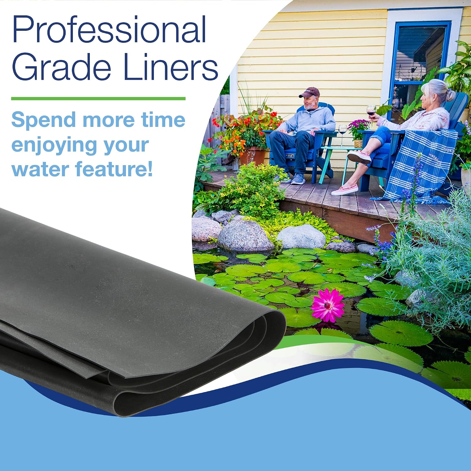 Aquascape 29192 Liner Roll 15' x 50' 45 mil EPDM for Pond Water Feature Waterfall Landscape and Garden