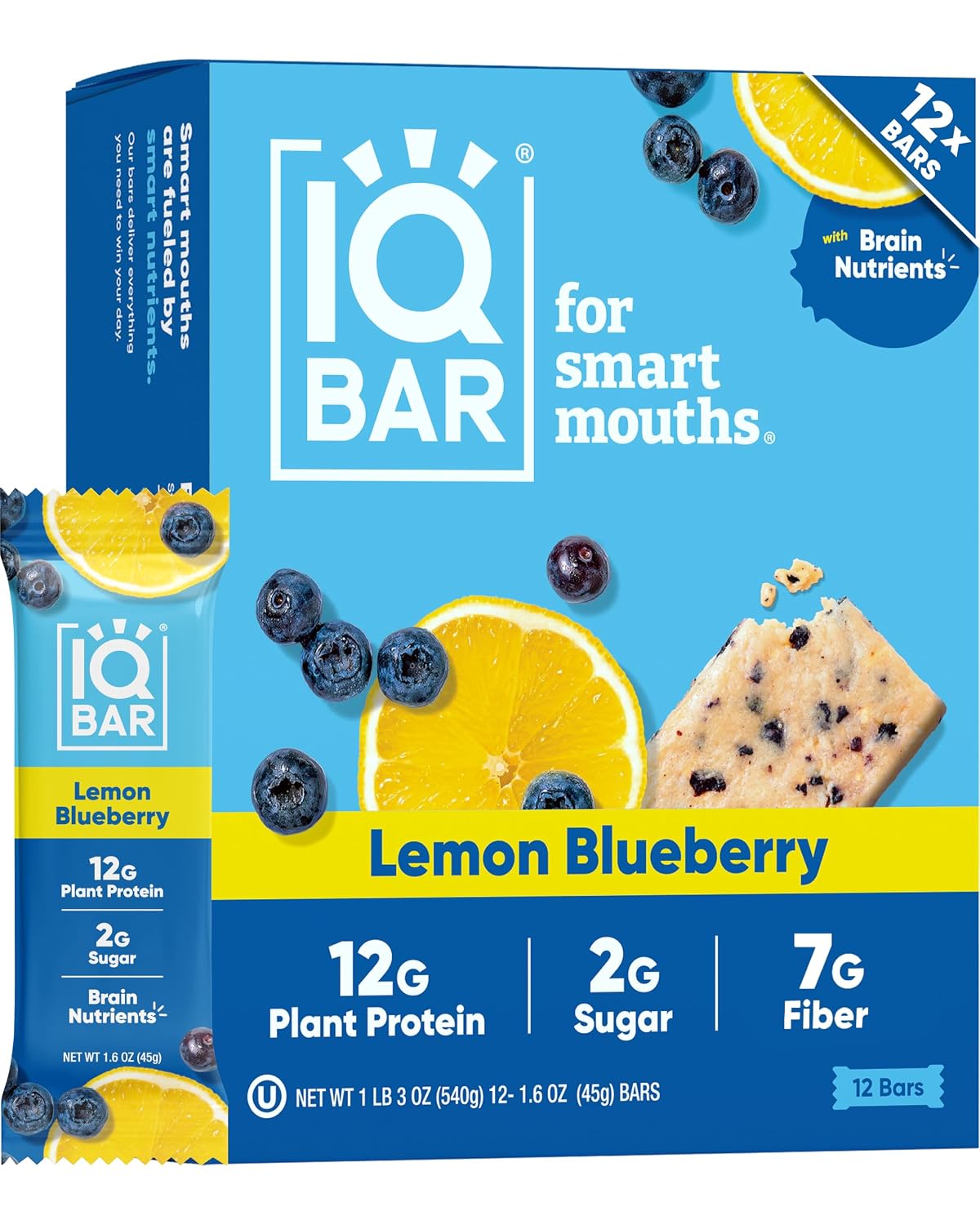 IQBAR Clean Protein Bars, Low Sugar Keto, Banana Nut 12-Count