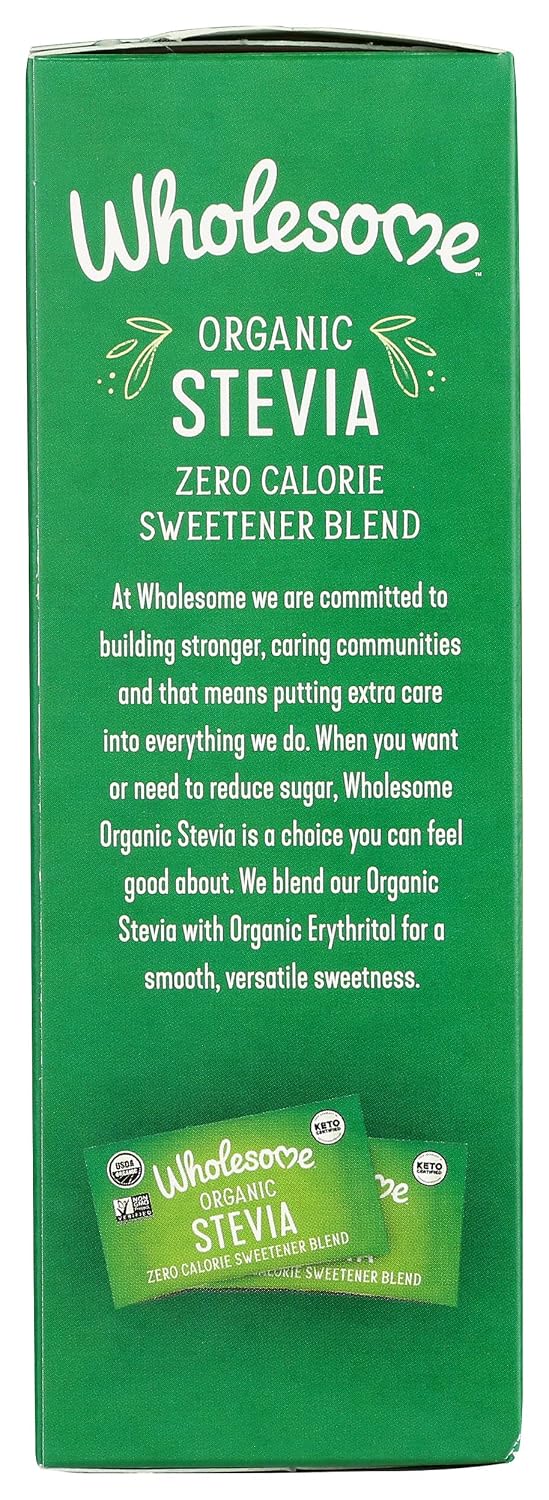 Wholesome Sweeteners Organic Stevia, 1000 Count Packets, Zero Calorie Sweetener Blend, Keto Friendly, Non GMO, Gluten Free & Vegan