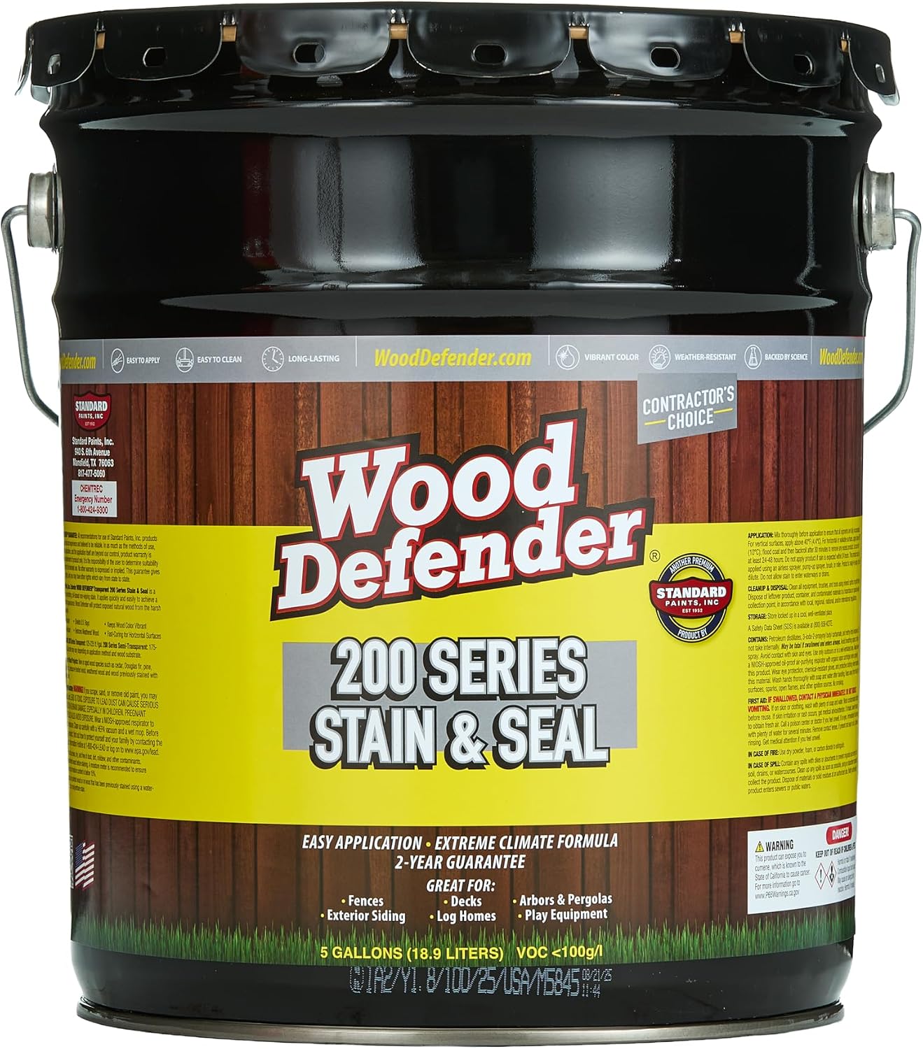 Wood Defender 200 Series Leatherwood Transparent Stain & Sealer 5-Gallon