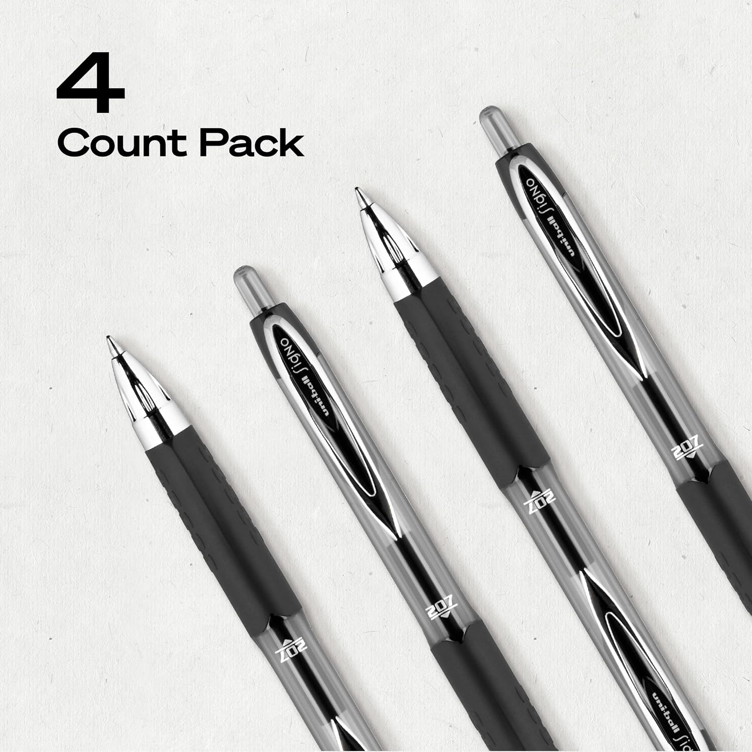 uniball™ 207 Gel Pens, Black Ink, 0.7mm Medium Point, Retractable, 12 Count | Smooth Writing, Fraud-Resistant, uni Super Ink™
