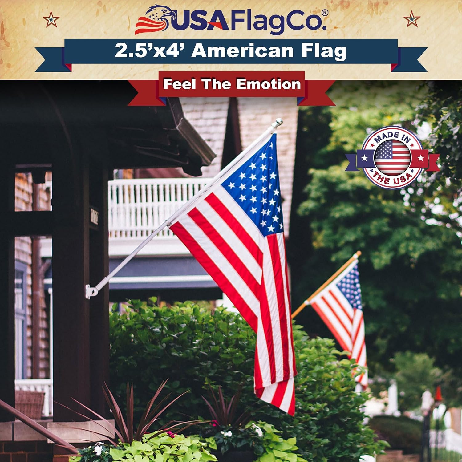 US Flag 4x6 100% American Made: The Best Embroidered Stars and Sewn Stripes American Flag, Made in the USA (4 by 6 Foot)