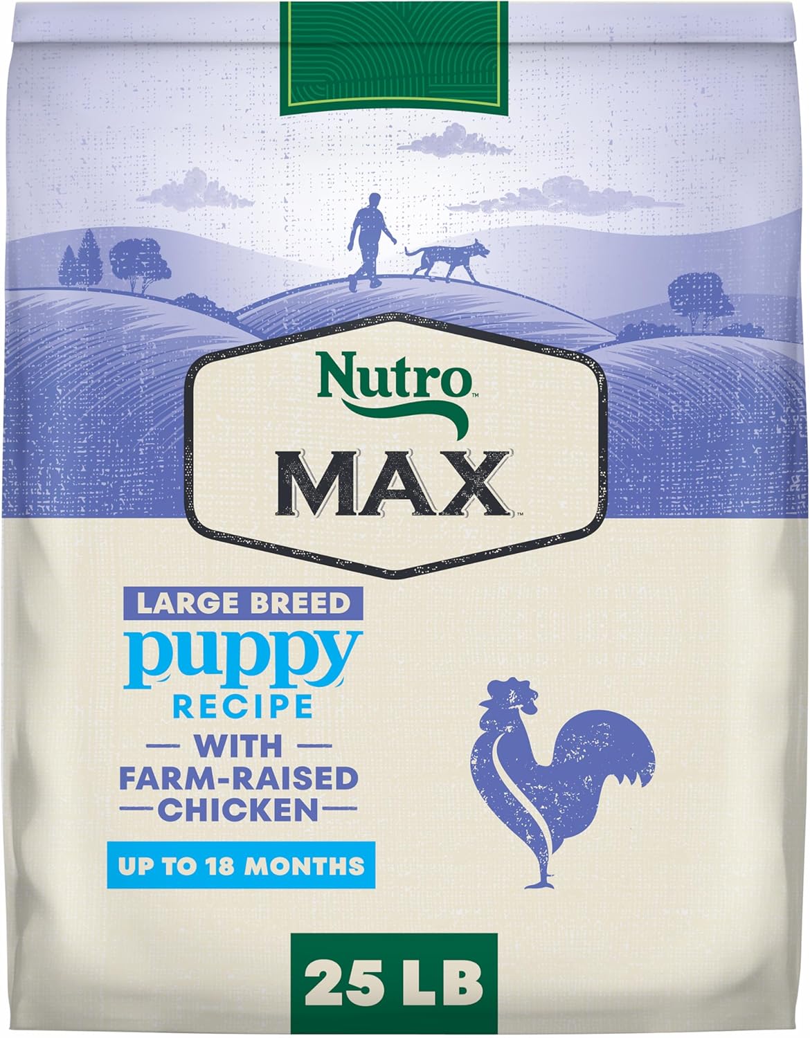 Nutro Max Puppy Recipe Dry Dog Food, Farm-Raised Chicken, 12 lb | 100% complete & balanced, omega 3 & 6 fatty acids, supports digestion & skin, no artificial preservatives or colors