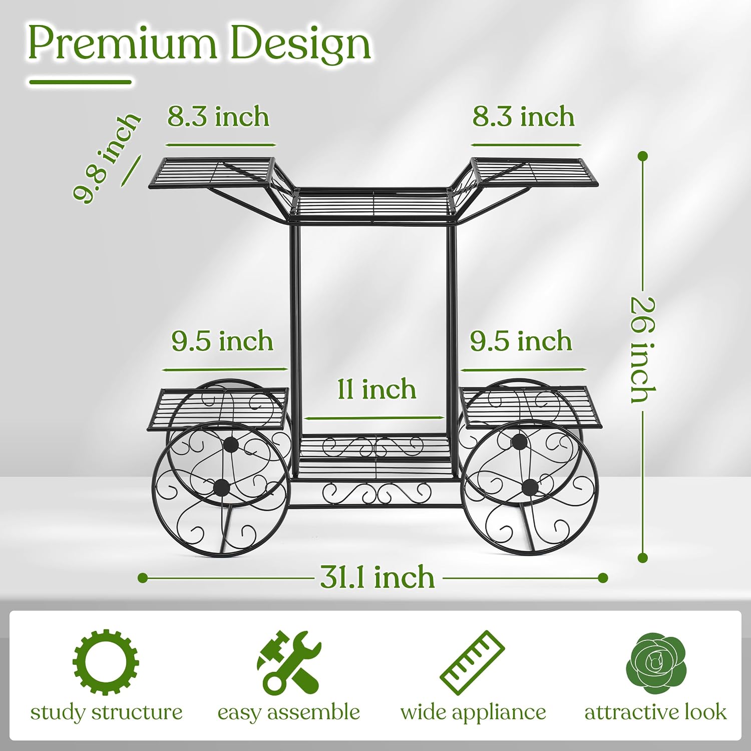 Sorbus® Garden Cart Stand & Flower Pot Plant Holder Display Rack, 6 Tiers, Parisian Style - Perfect for Home, Garden, Patio (Bronze)