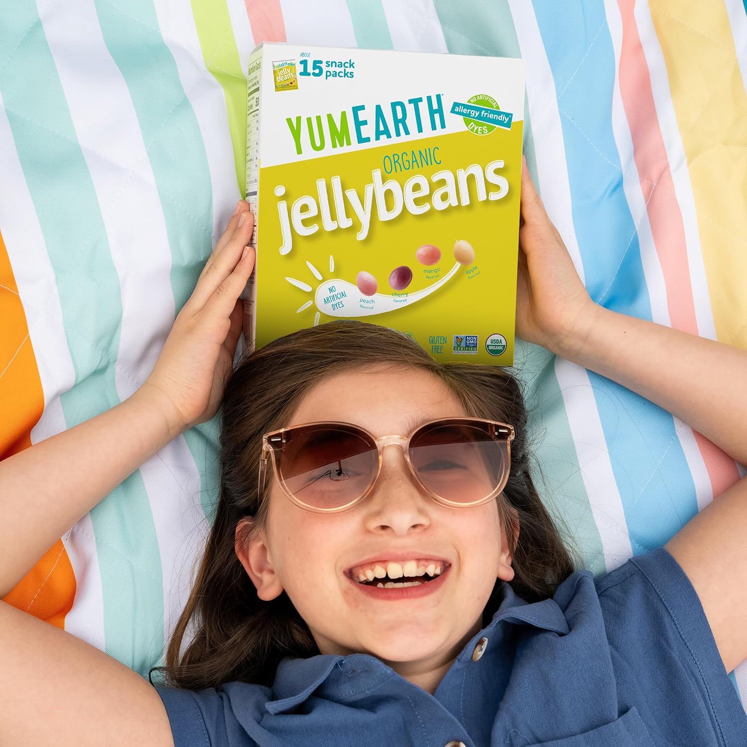 YumEarth Organic Jelly Beans - Fruity Candy Snack Packs, Gluten Free Snacks for Kids - Allergy Friendly, Non-GMO
