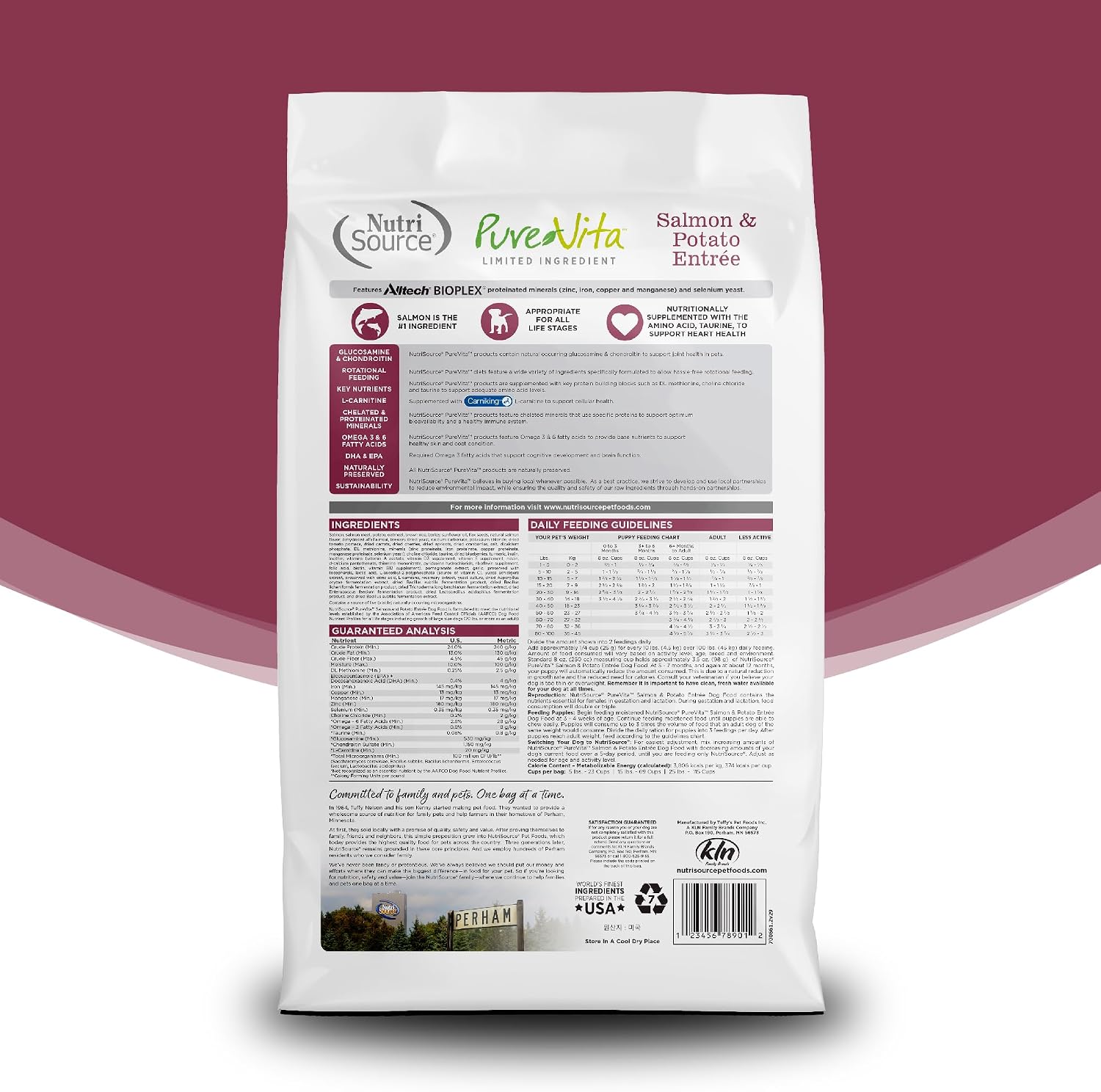 Nutri Source Purevita Grain Free Venison Dog Food 25Lb | Limited Ingredient, Single Protein, Sensitive Stomach, Allergy, Digestive Health