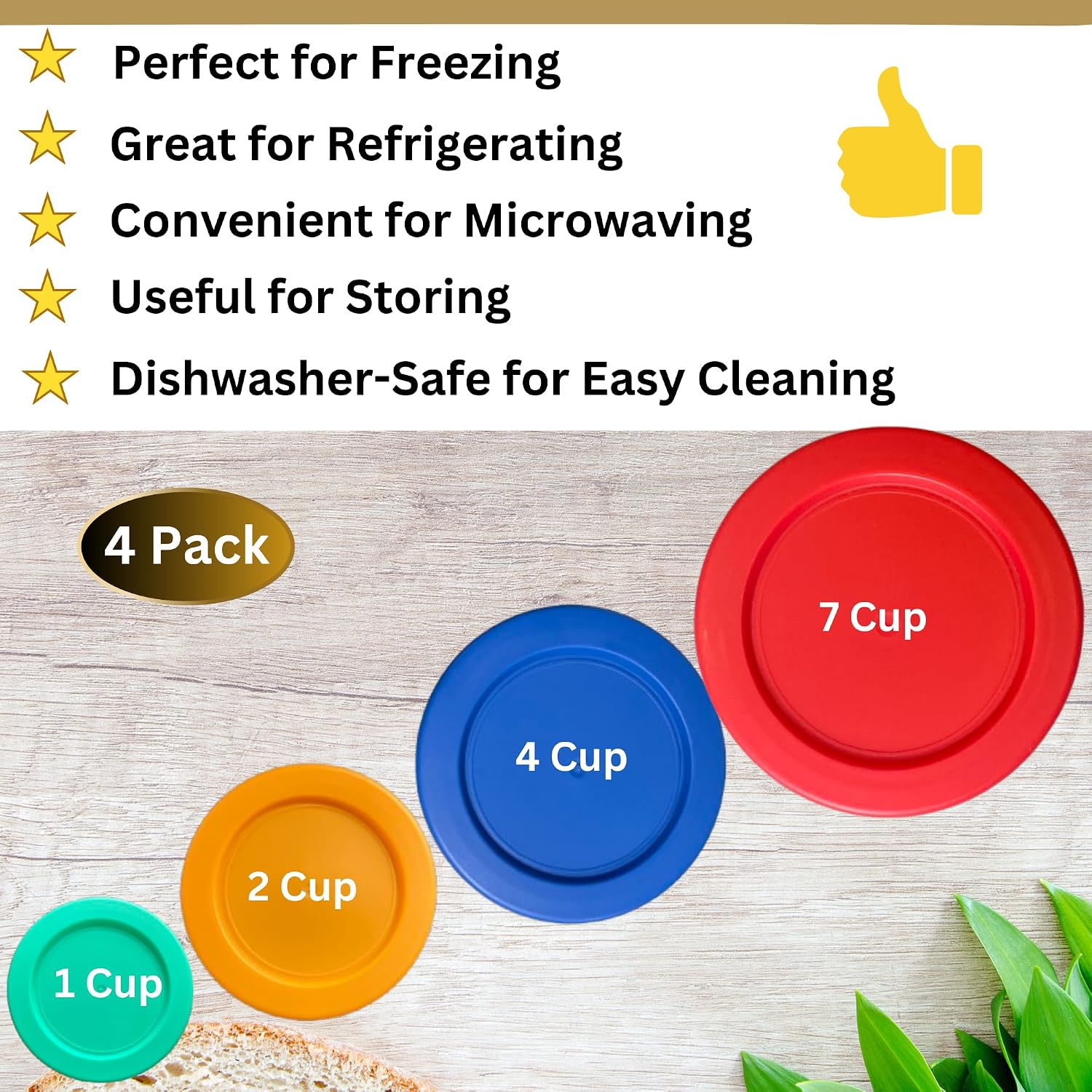 1, 2, 4 & 7 Cup Green, Orange, Blue, Red Replacement Lids/Covers for Pyrex