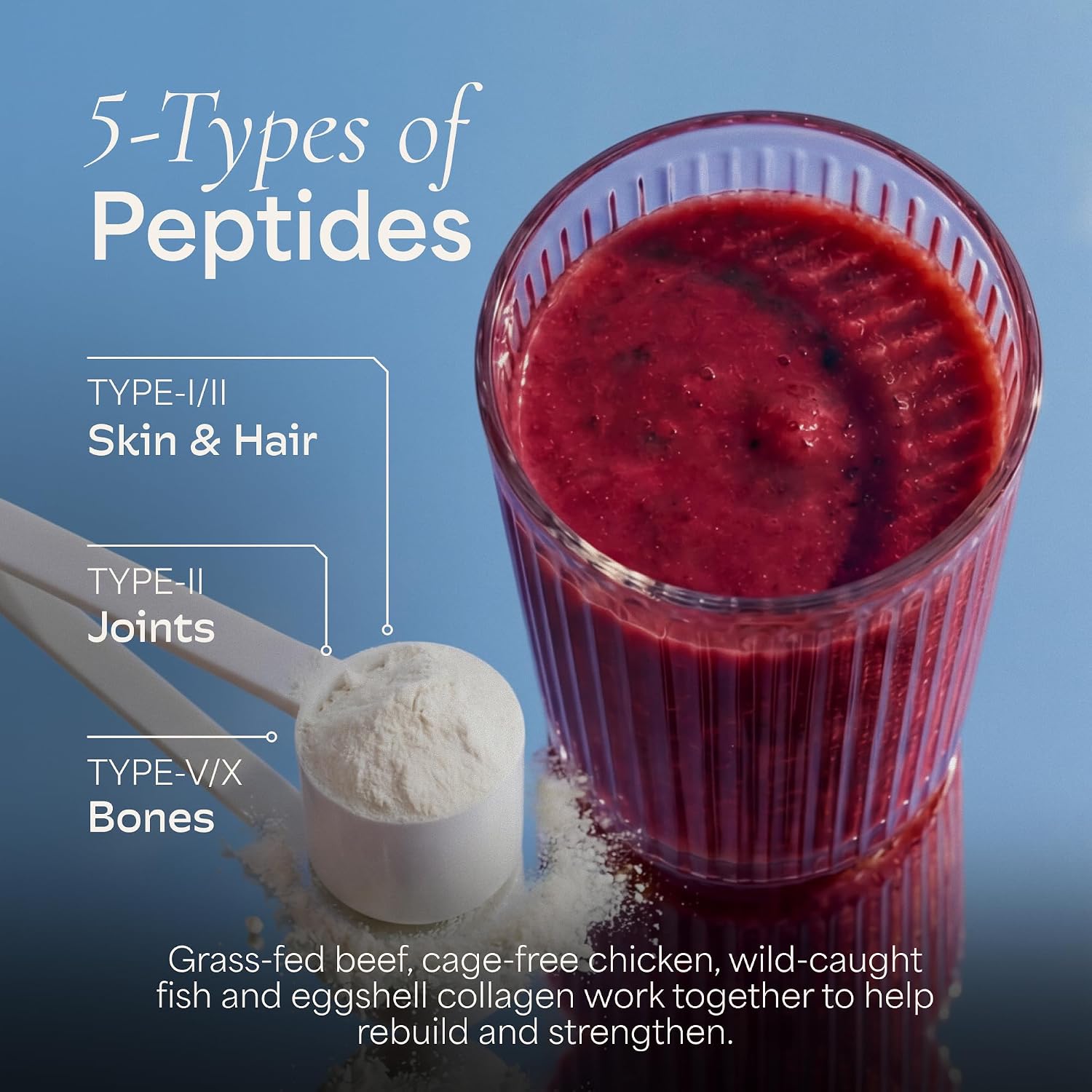 Wholesome Wellness Premium Multi Collagen Peptides Protein Powder for Women and Men, 5 Types of Hydrolyzed Collagen, Grass-Fed, Non-GMO & Unflavored