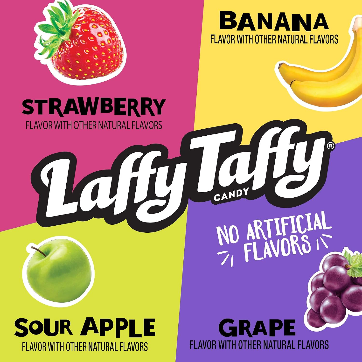 Laffy Taffy Candy, Assorted Flavors, Individually Wrapped Mini Bars, 6 Ounce