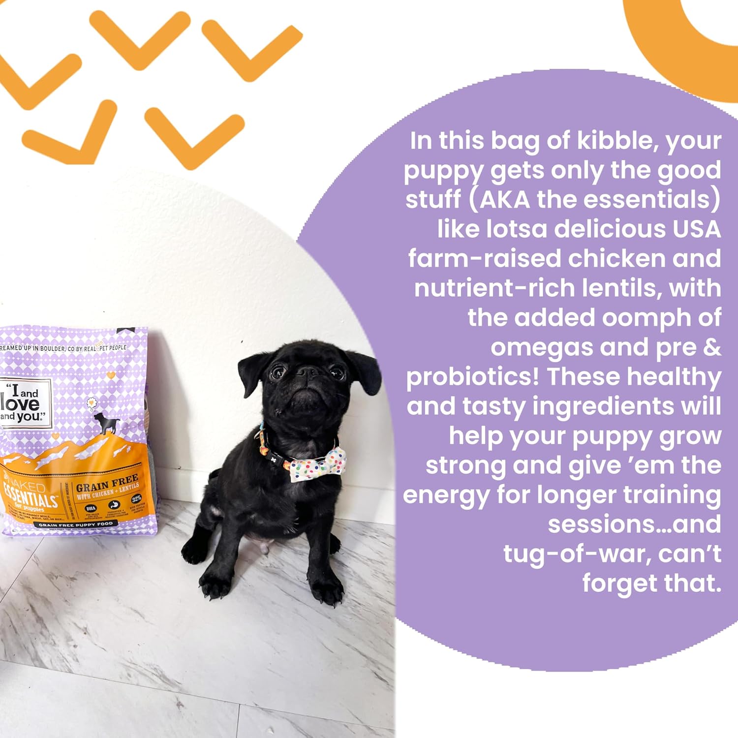 I and love and you Naked Essentials Dry Dog Food - Lamb + Bison - High Protein, Real Meat, No Fillers, Prebiotics + Probiotics, 4lb Bag