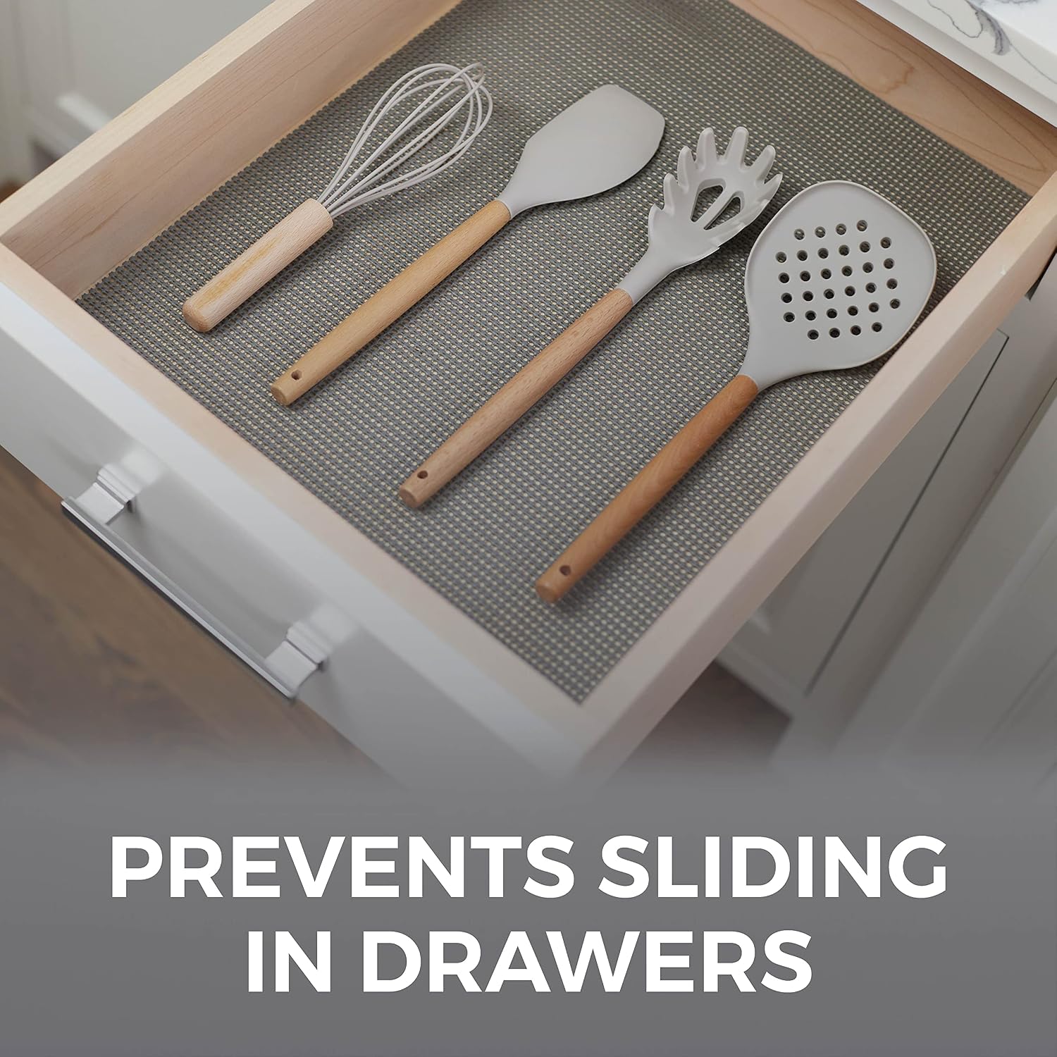 HOME GENIE Shelf Drawer and Cabinet Liner, Non Adhesive, 12x20 Soft Gray