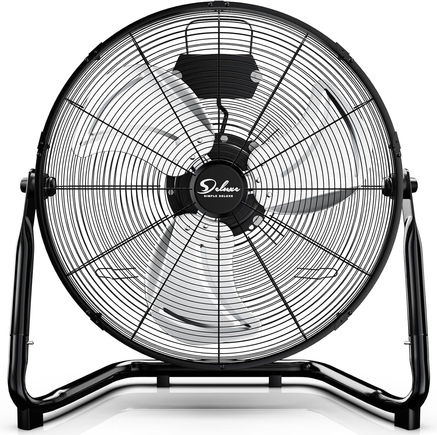 Simple Deluxe 20 Inch 3-Speed High Velocity Heavy Duty Metal Industrial Floor Fans Quiet for Home, Commercial, Residential, and Greenhouse Use
