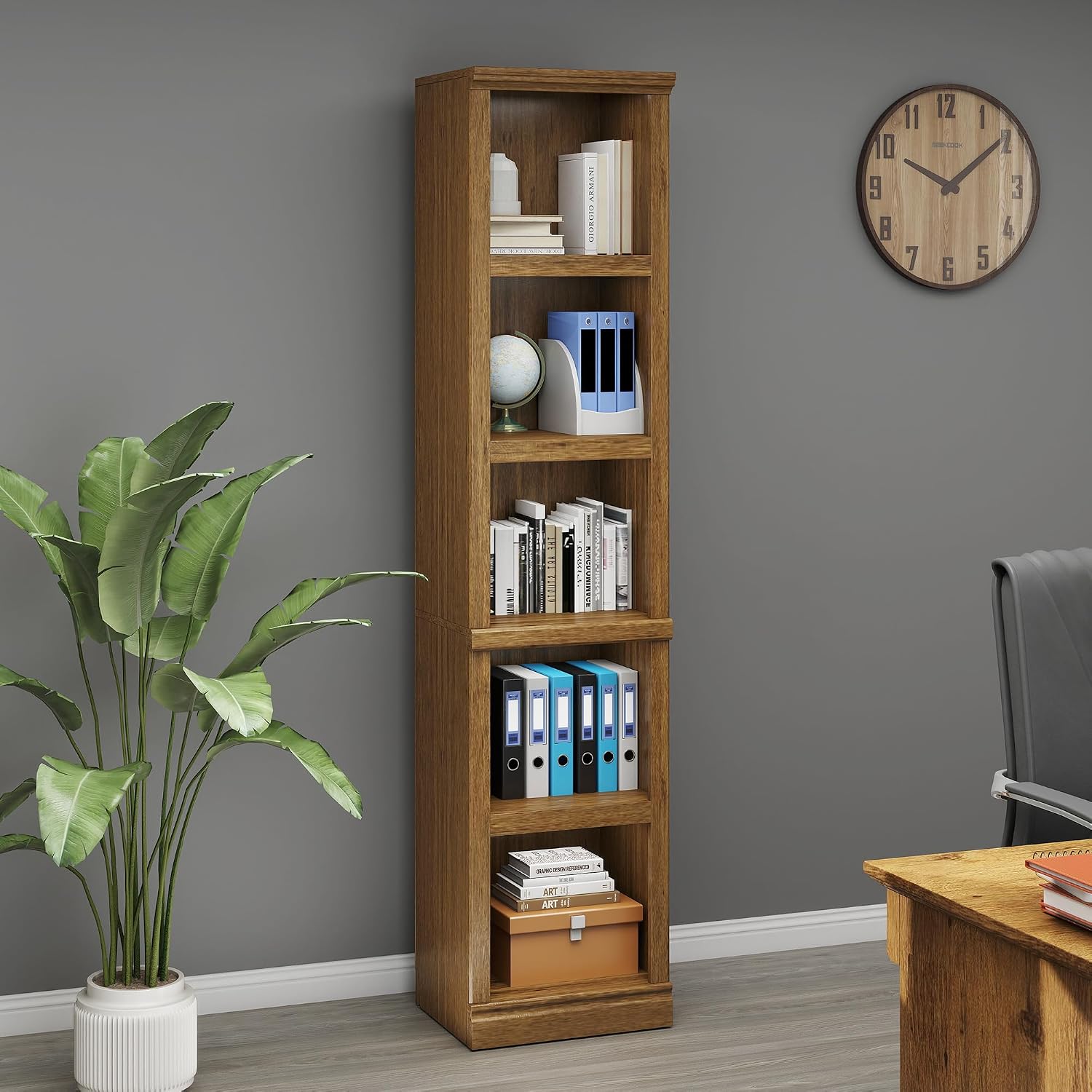 Bevfint 72" Tall Bookcase, White Large Floor Standing Bookshelf for Hallway | 5 Tier Shelves Open Storage Organizer with Anti Tipping Device, Book Case for Living Room Kitchen Home Office Bedroom