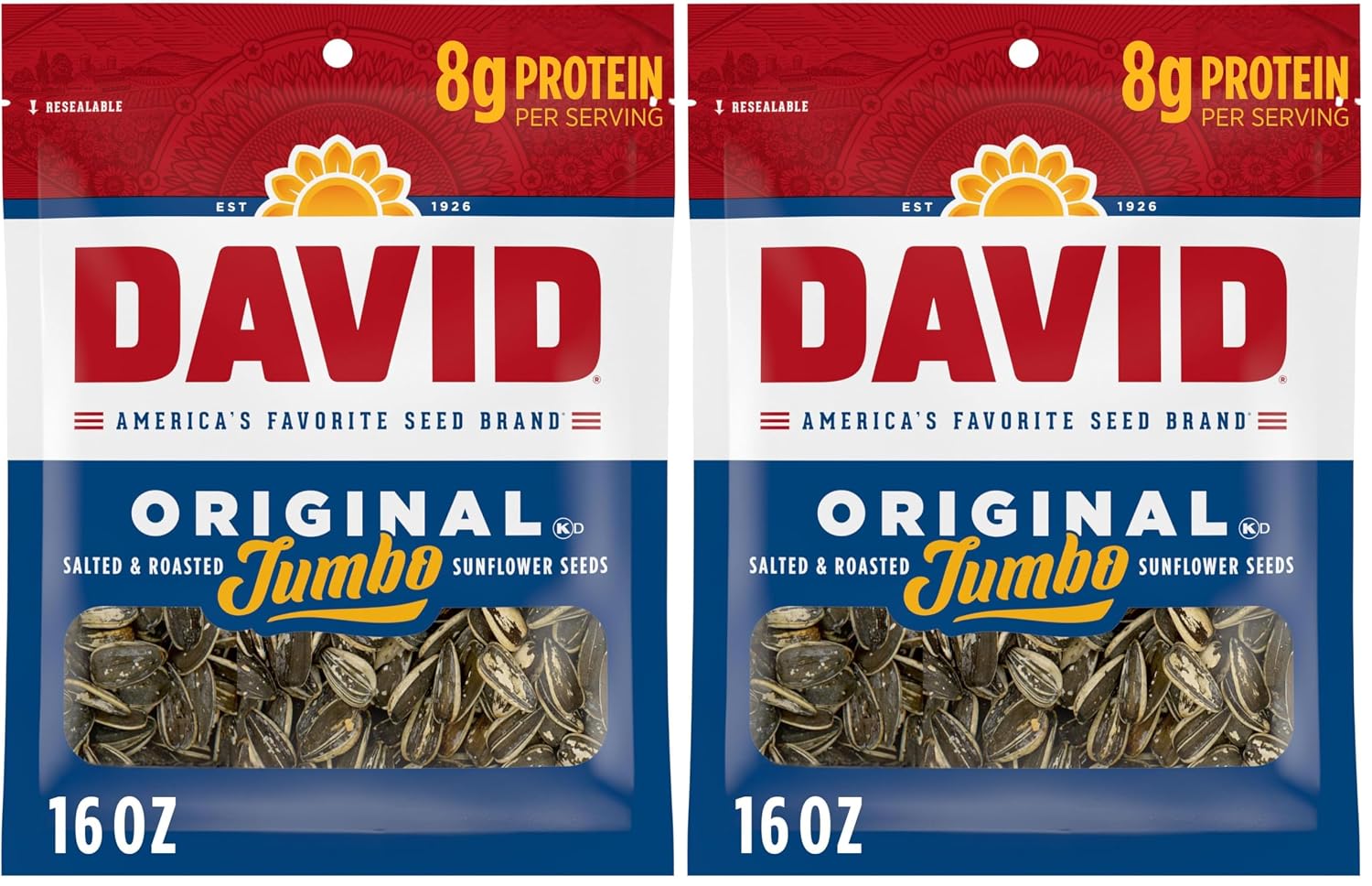 DAVID Jumbo Sunflower Seeds, Original Flavor, 16 oz.