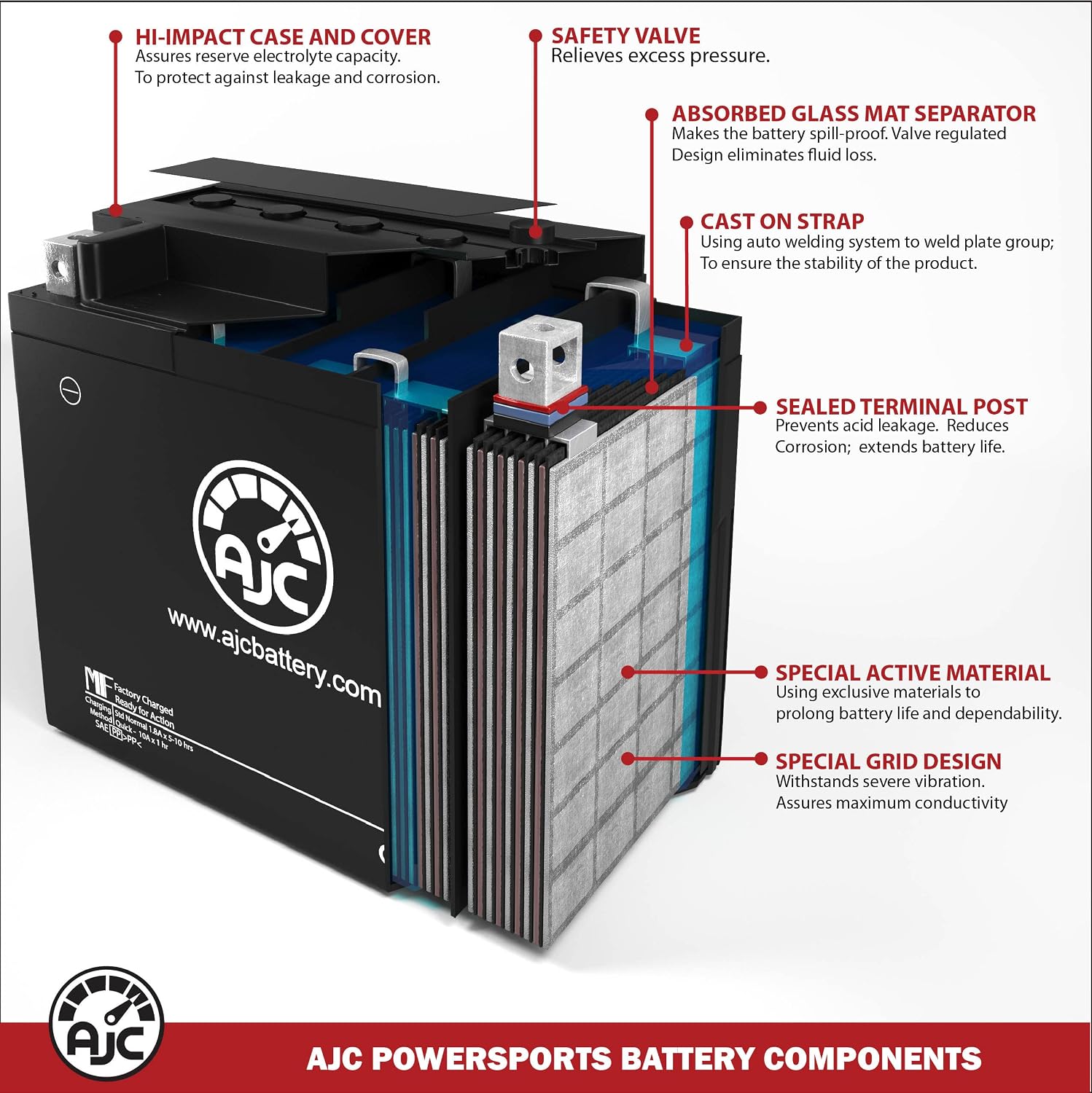 AJC Battery Compatible with Big Crank ETX20L Powersports Battery