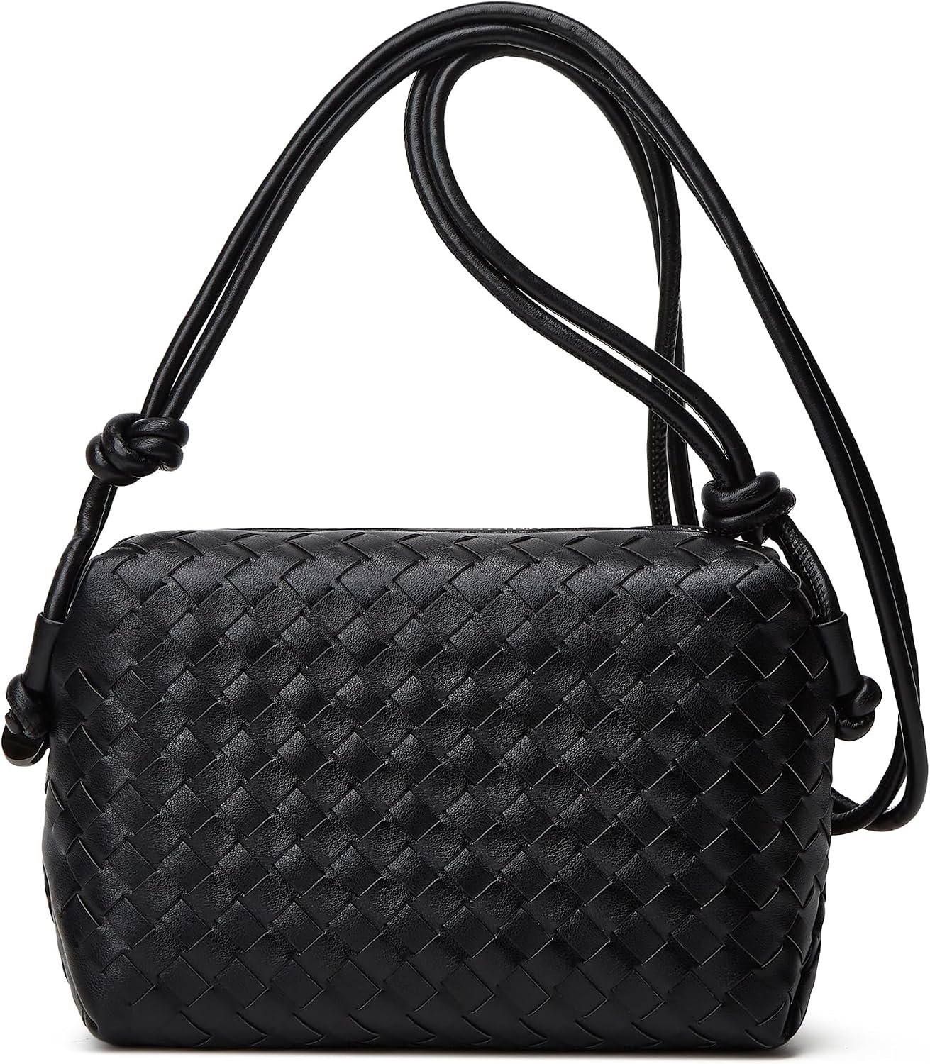 Woven Crossbody Bag for Women: Vegan Leather Handbag for Leisure | Classic Handwoven Bag For Style - Compact Design, Lightweight, Minimalist Style, Fits Phone, Cards & Key, Ideal for Daily Use