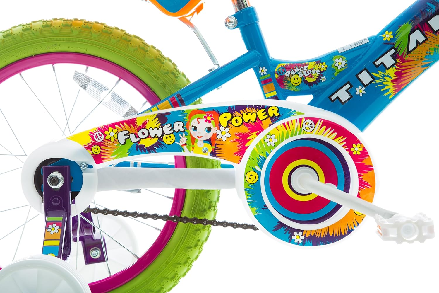 Titan Girls BMX Bike for Kids Ages 4-7, 16-Inch Wheels, 9-Inch Frame, Training Wheels, Toy Seat, Doll Basket, Streamers, First Bike, Princess Bicycle, Gift for Girls