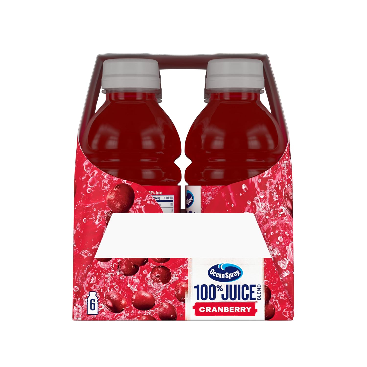 Ocean Spray 100% Juice, Cranberry Juice, 10 Ounce Bottle (Pack of 6)