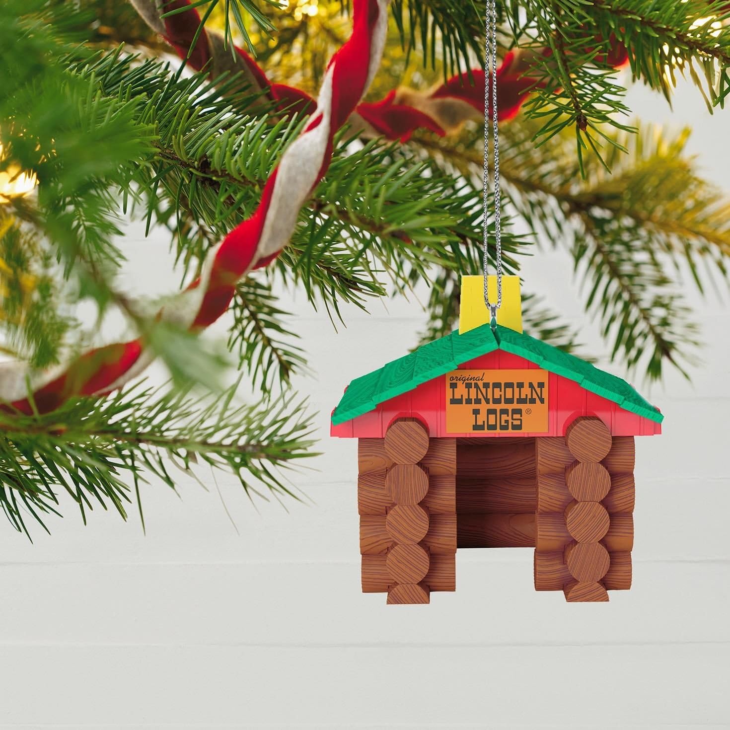 Hallmark 1595QXI1392 Hasbro Lincoln Logs Keepsake Christmas Ornaments