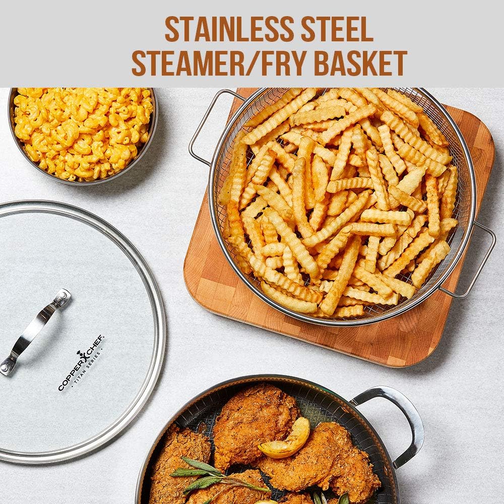 Copper Chef Titan Fry, 9.5 inch with 8 inch Pan, stainless-steel