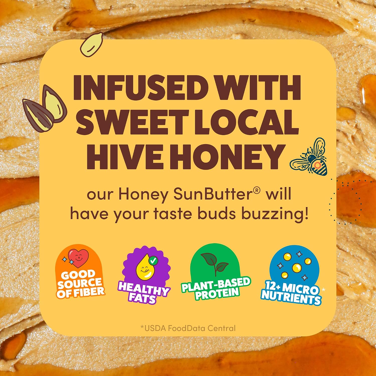 SunButter Original Sunflower Seed Butter, 16 oz Nut-Free Spread with 7g Plant-Based Protein, Roasted Rich & Savory Flavor, Smooth Texture | Vegan, Kosher & Non-GMO