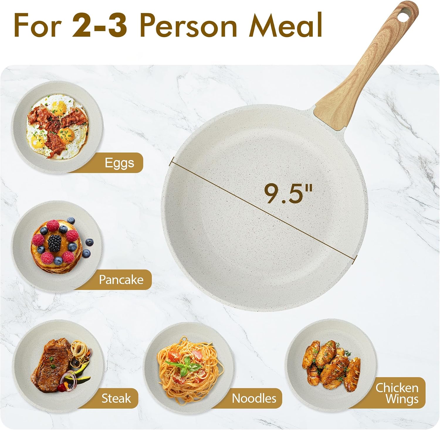 SENSARTE Nonstick Frying Pan Skillet, Swiss Granite Coating Omelette Pan, Healthy Stone Cookware Chef's Pan