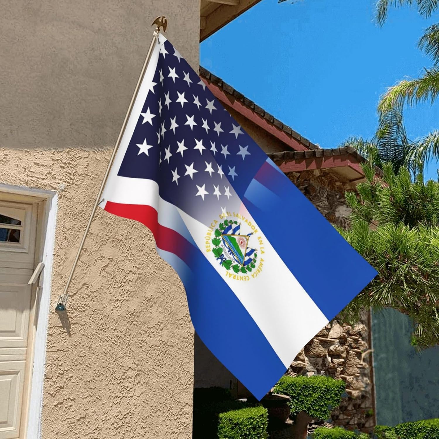 Nicaragua Nicaraguan And American Flag America USA 3x5 Ft Patriotic Banner Outdoor Indoor Decoration National Flags for Garden Car Yard Outside Decor