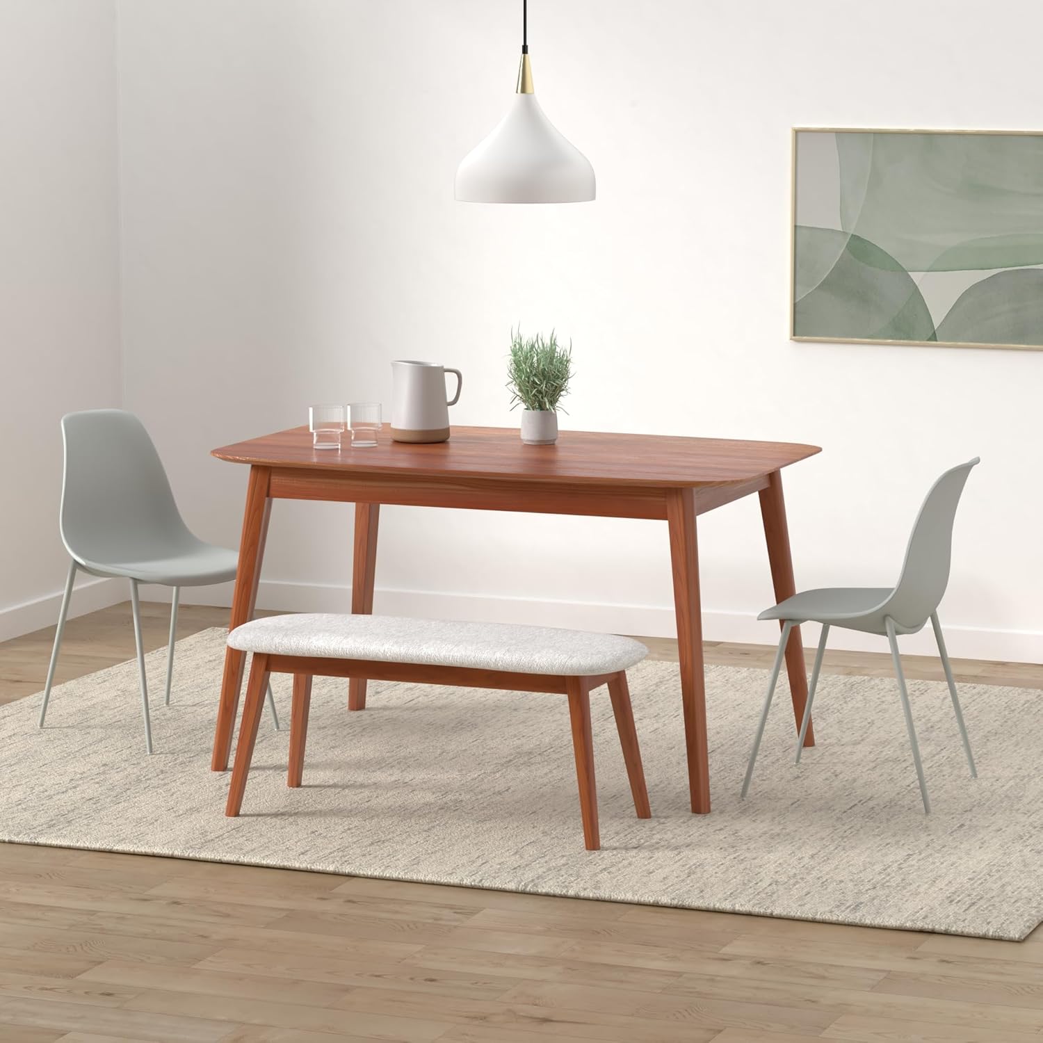 Poly & BARK Isla Modern Kitchen Chairs Set of 4 - Plastic Dining Chair with Metal Legs - Quick Assembly Simple Cafe Chairs Plastic for Indoor or