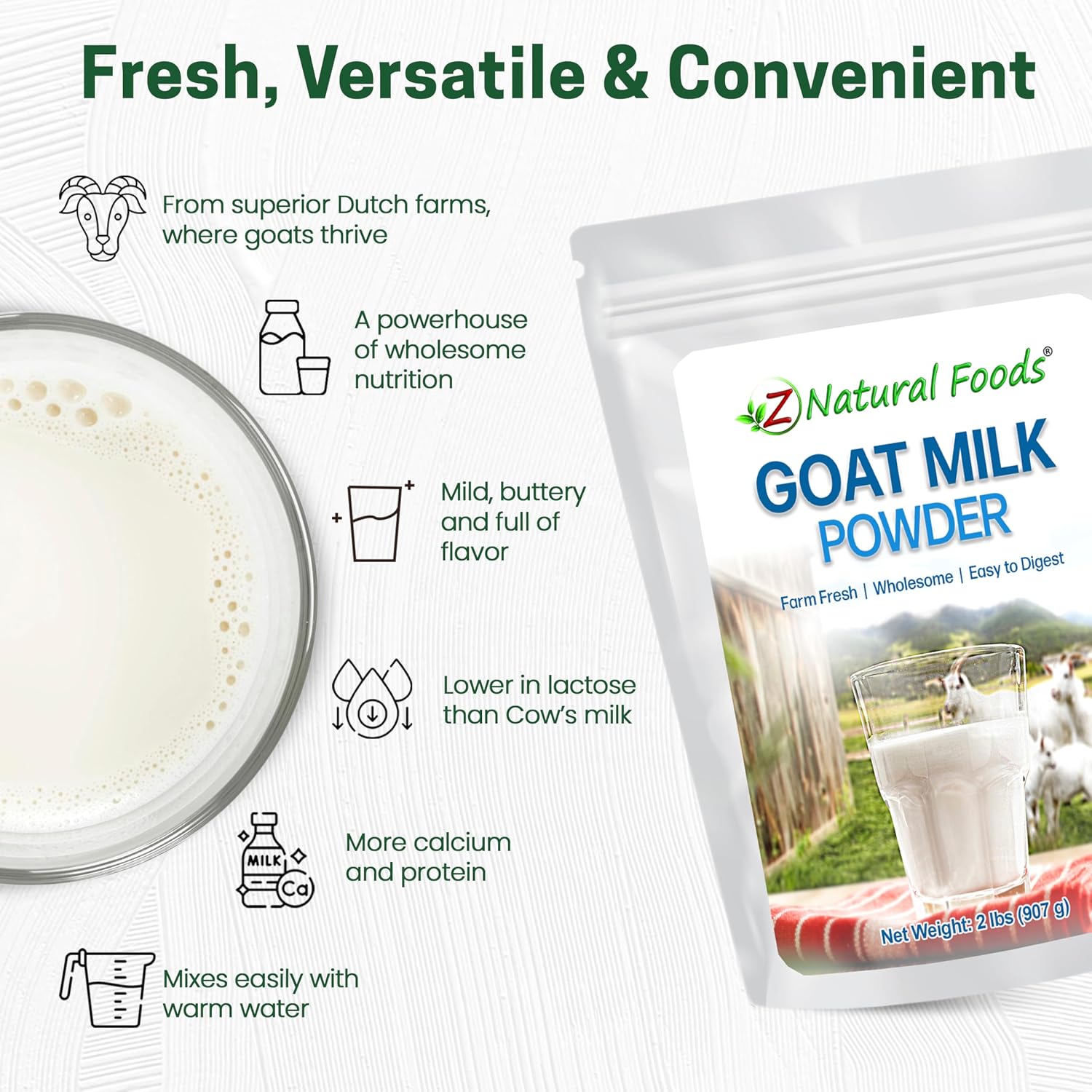 Z Natural Foods Premium Whole Milk Powder - Pasteurized Dry Milk, 5 lb